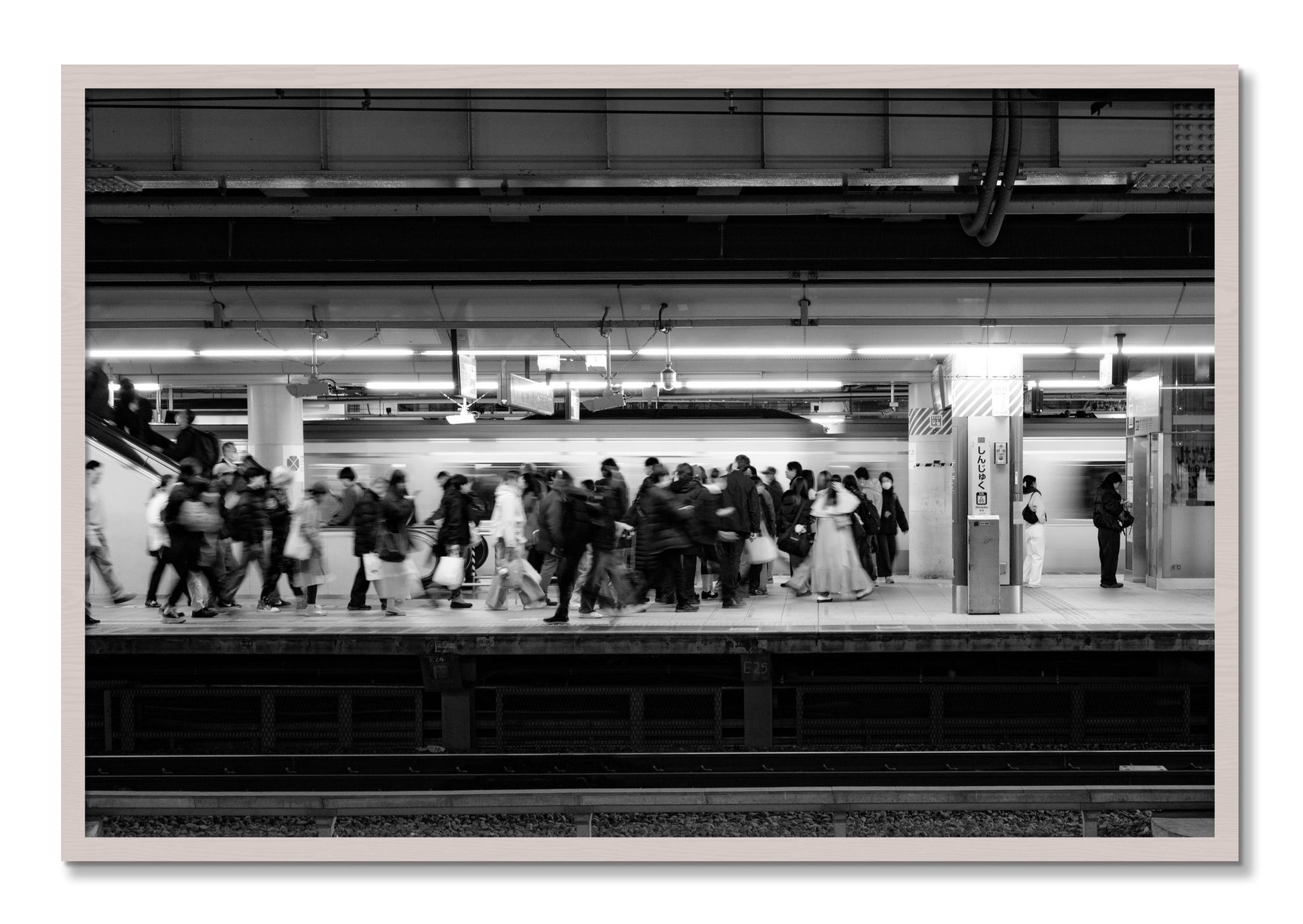 Framed photograph of Rush Hour In Tokyo by Dylan Ozanich, White Maple frame, Full Bleed