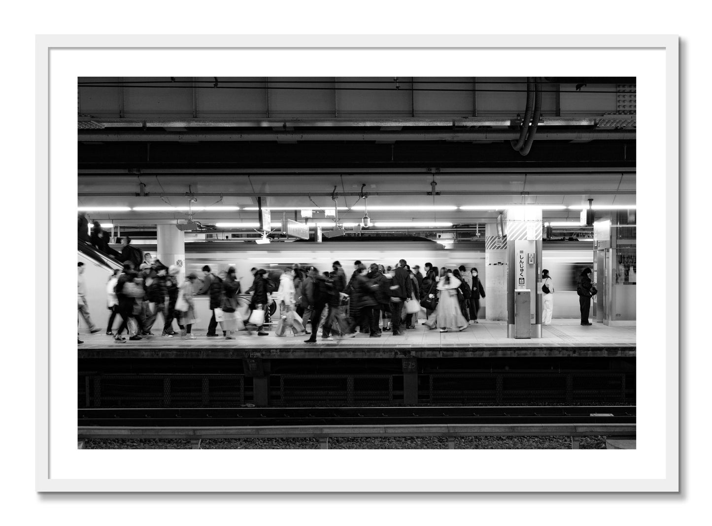 Framed photograph of Rush Hour In Tokyo by Dylan Ozanich, White frame, Full Bleed