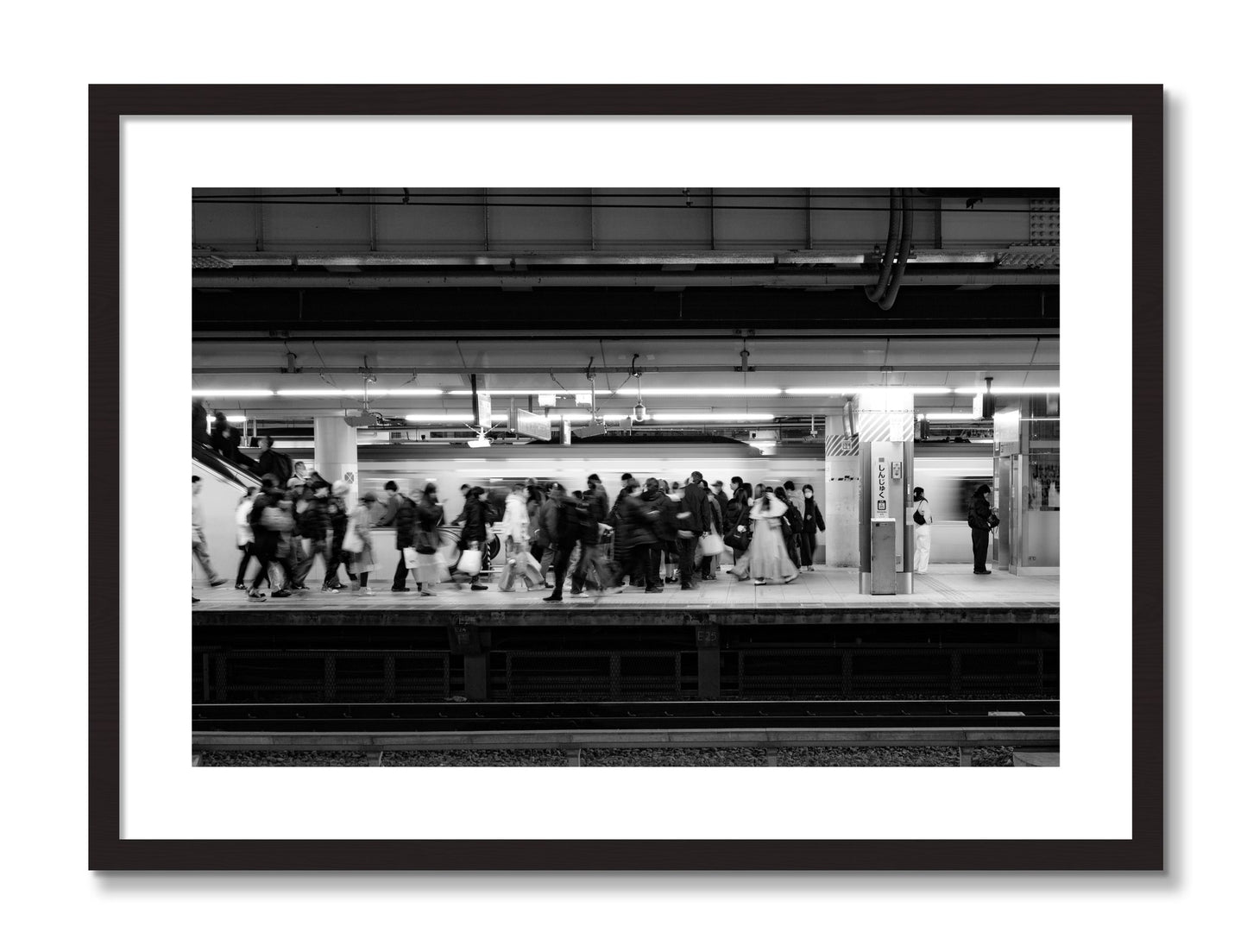 Framed photograph of Rush Hour In Tokyo by Dylan Ozanich, Black Walnut frame, Borders