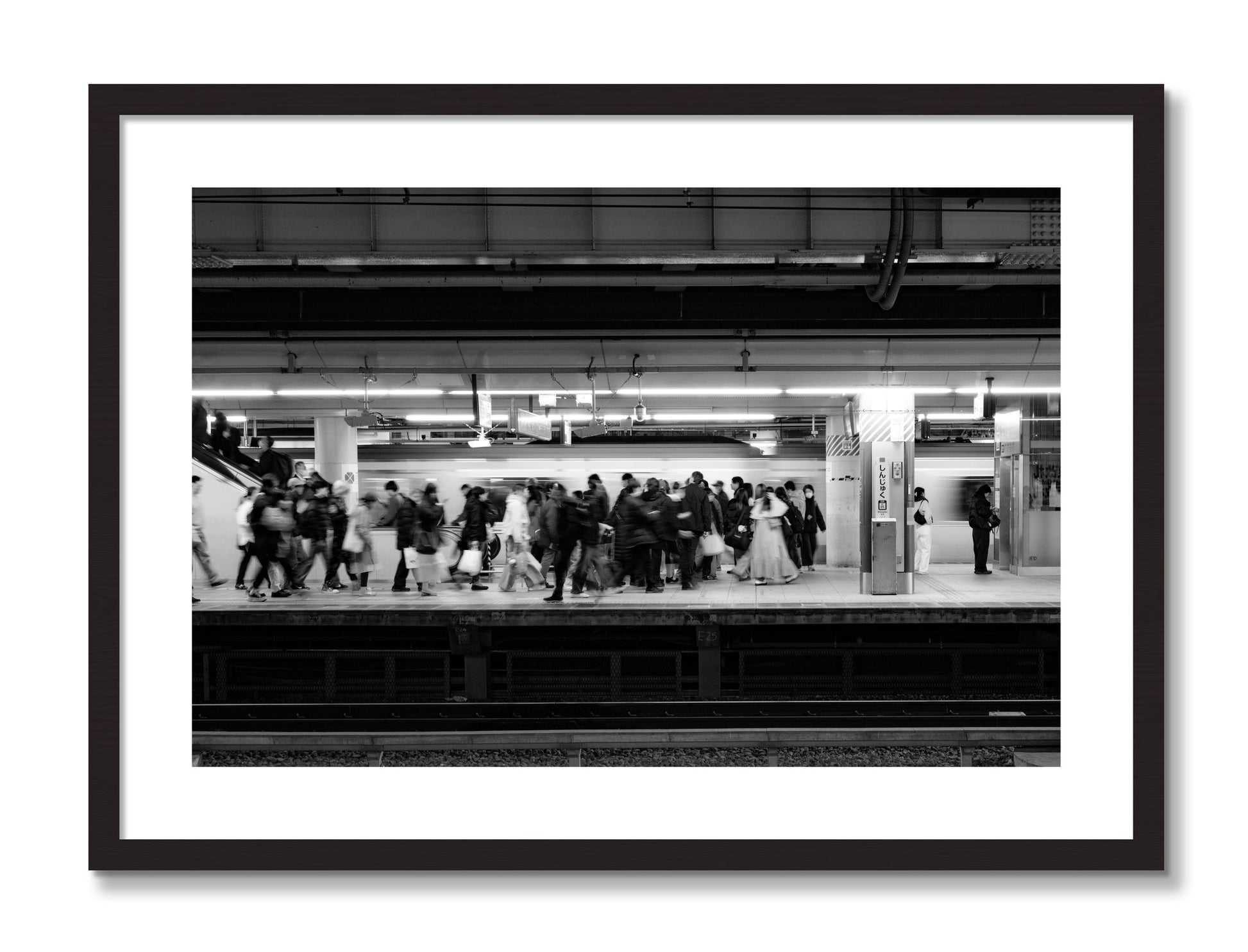 Framed photograph of Rush Hour In Tokyo by Dylan Ozanich, Black Walnut frame, Borders