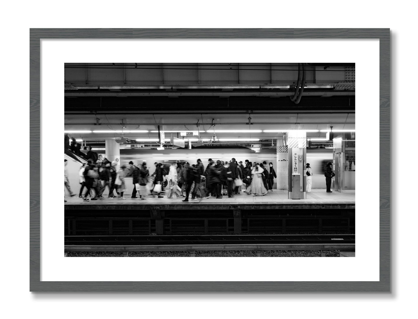 Framed photograph of Rush Hour In Tokyo by Dylan Ozanich, Grey frame, Borders