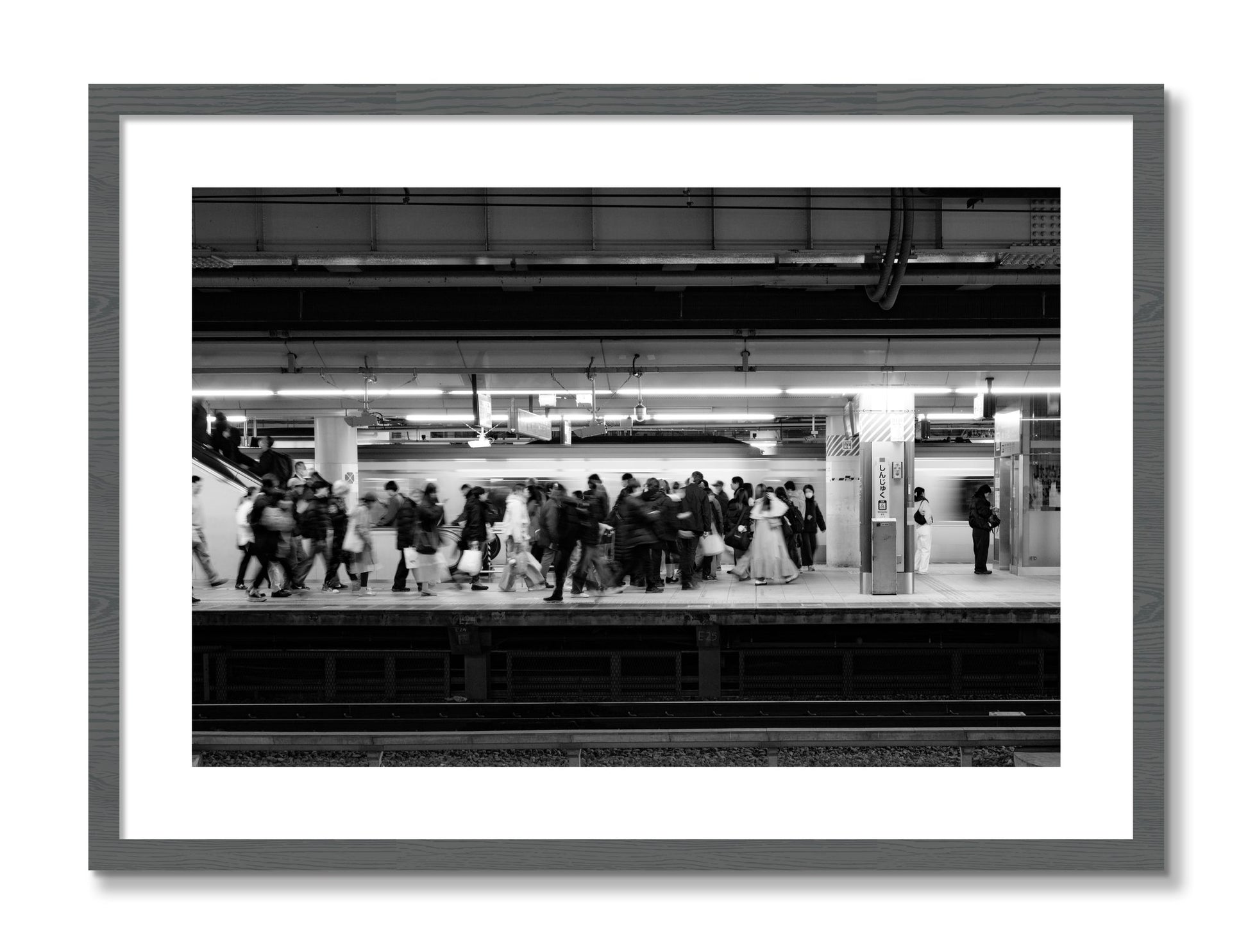 Framed photograph of Rush Hour In Tokyo by Dylan Ozanich, Grey frame, Borders