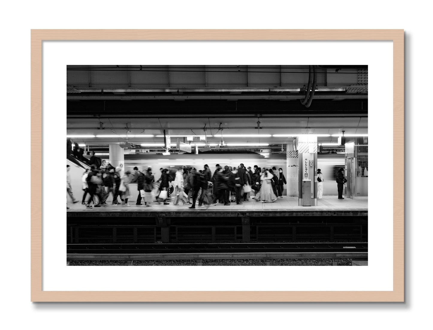 Framed photograph of Rush Hour In Tokyo by Dylan Ozanich, Maple frame, Borders