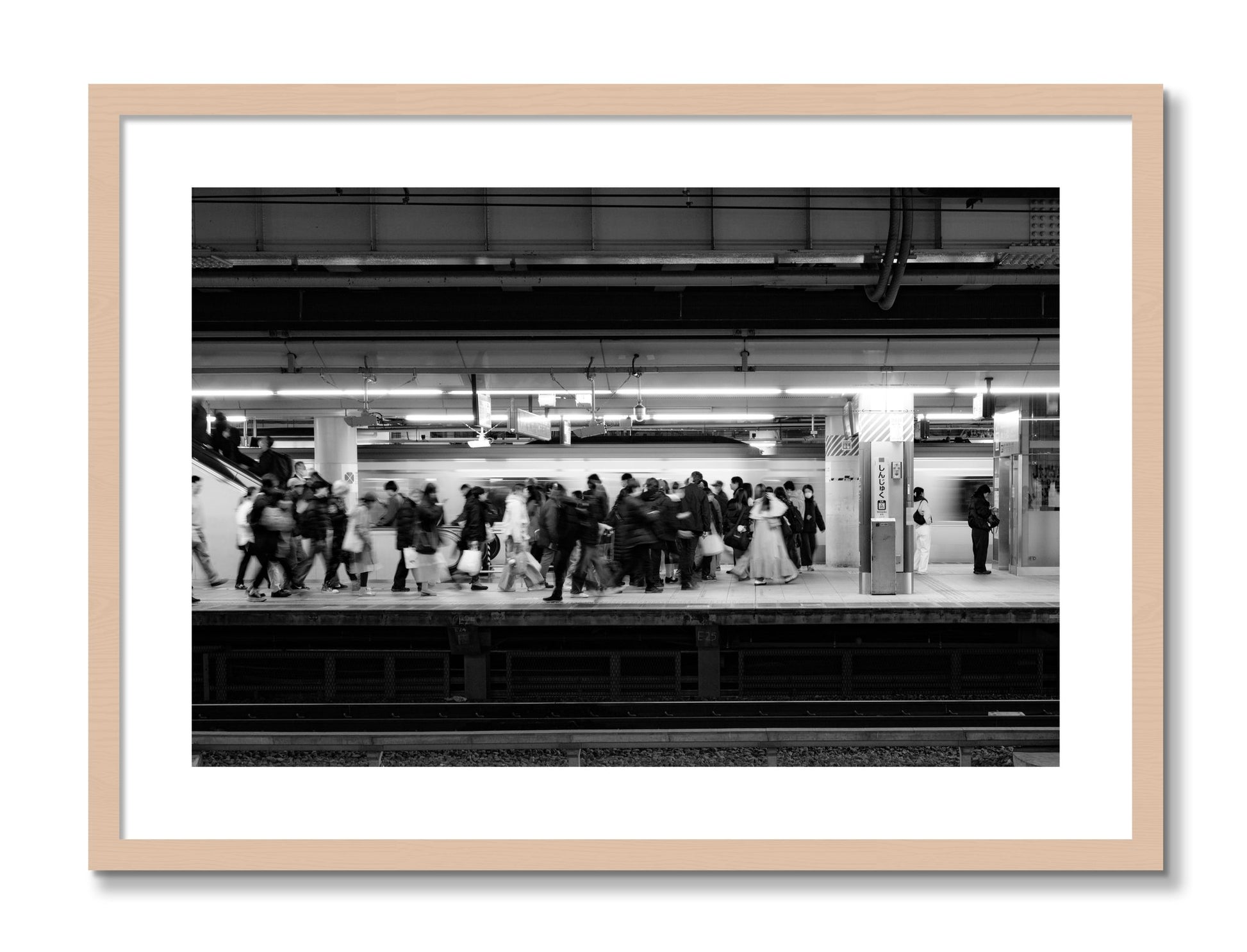 Framed photograph of Rush Hour In Tokyo by Dylan Ozanich, Maple frame, Borders