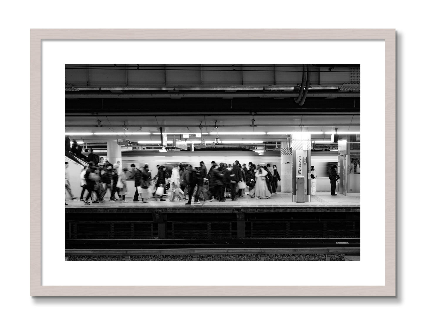 Framed photograph of Rush Hour In Tokyo by Dylan Ozanich, White Maple frame, Borders