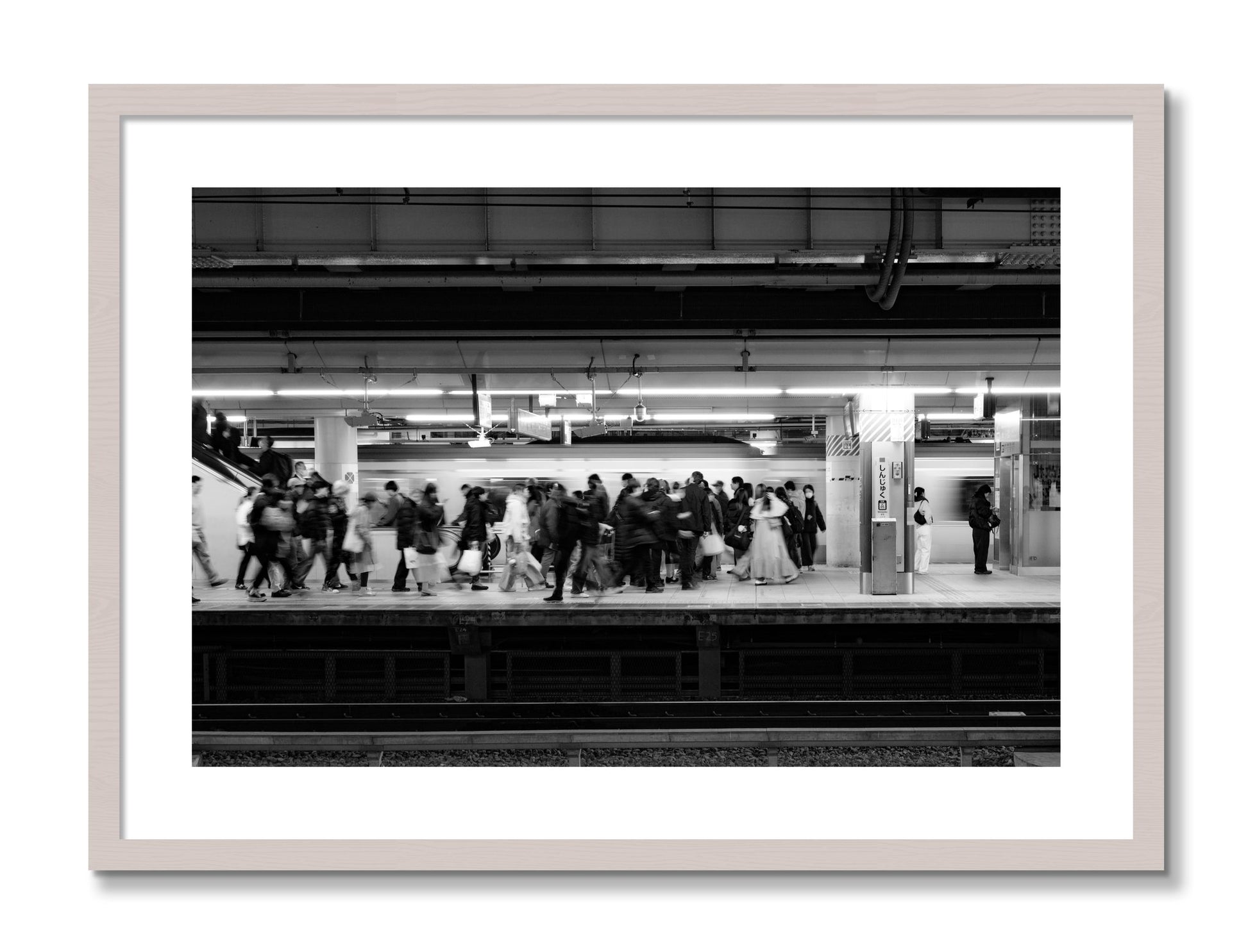 Framed photograph of Rush Hour In Tokyo by Dylan Ozanich, White Maple frame, Borders