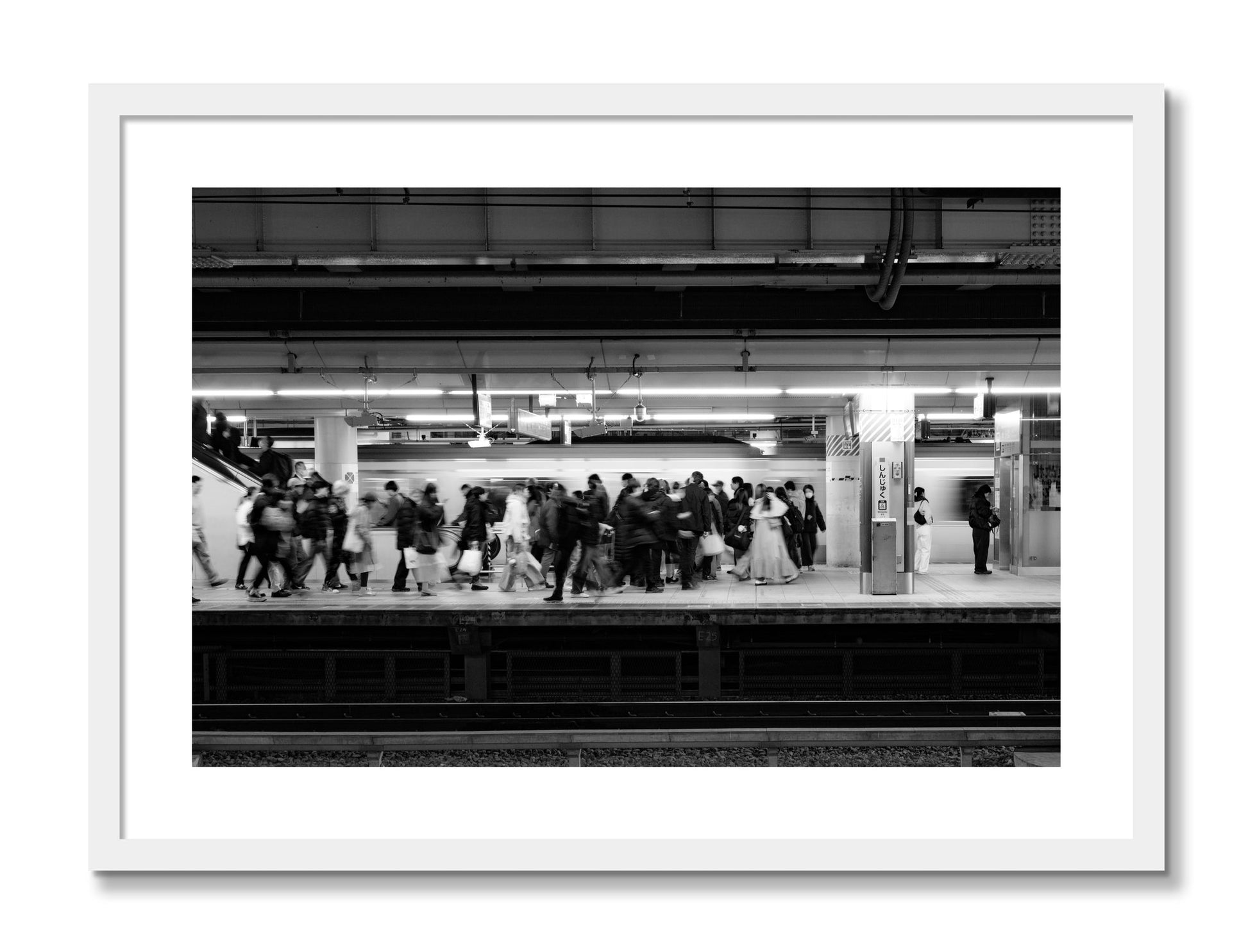 Framed photograph of Rush Hour In Tokyo by Dylan Ozanich, White frame, Borders