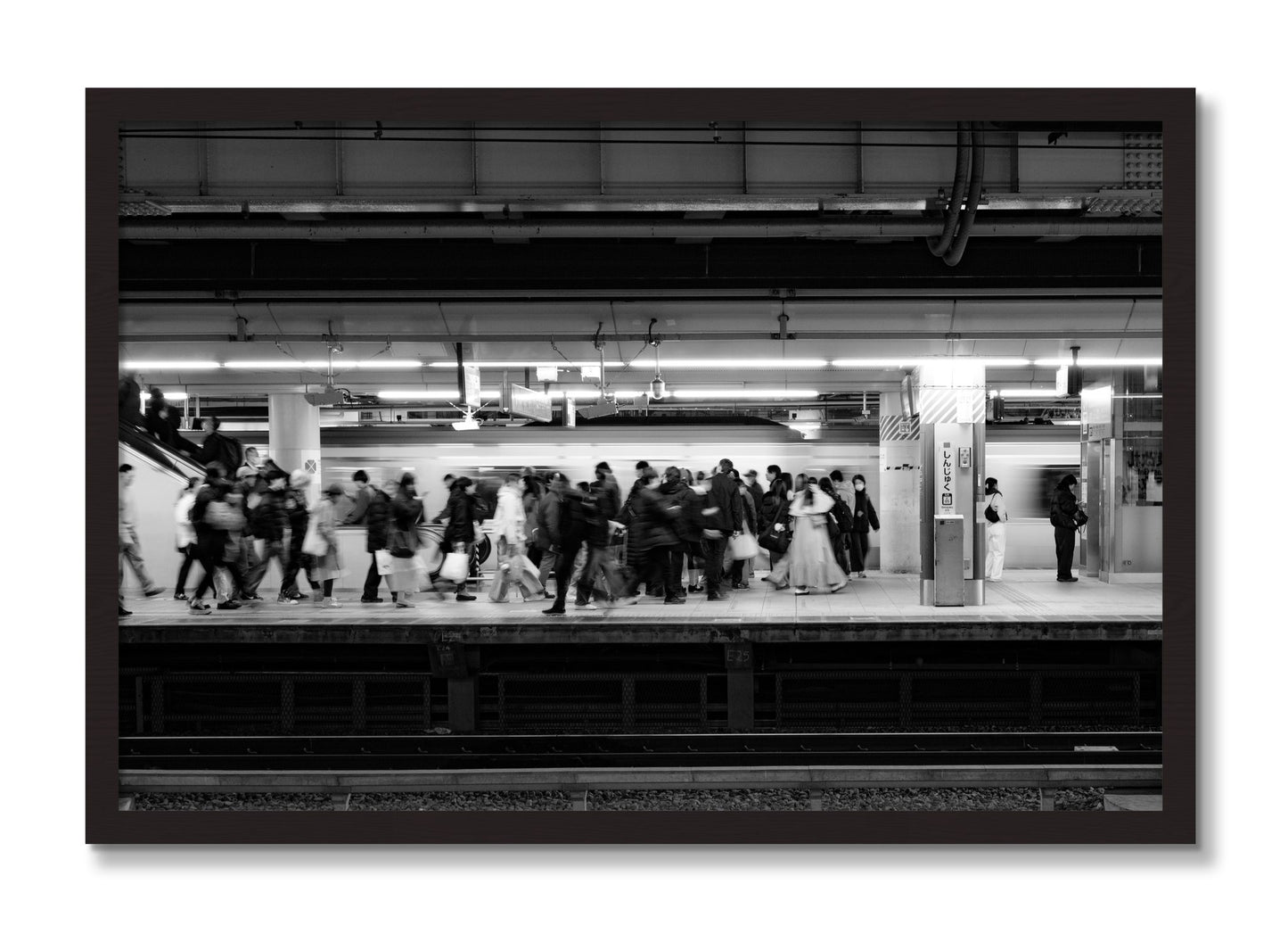 Framed photograph of Rush Hour In Tokyo by Dylan Ozanich, Black Walnut frame, Full Bleed