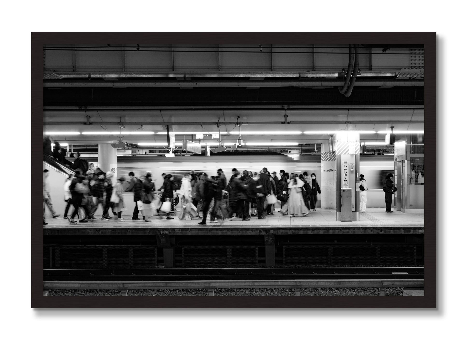 Framed photograph of Rush Hour In Tokyo by Dylan Ozanich, Black Walnut frame, Full Bleed