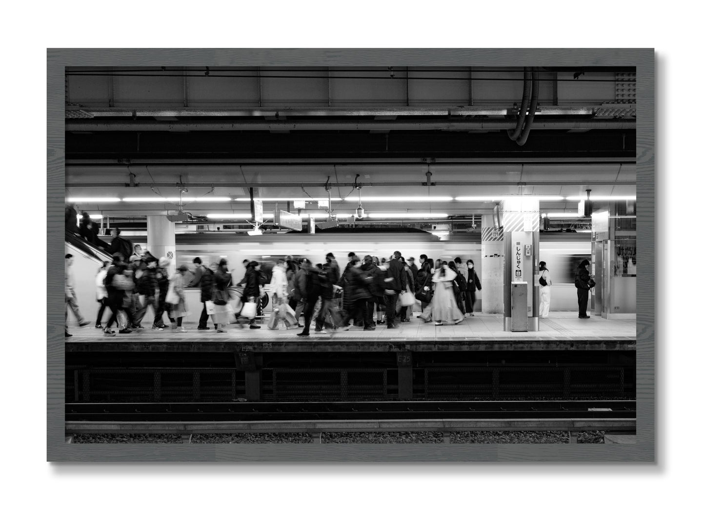 Framed photograph of Rush Hour In Tokyo by Dylan Ozanich, Grey frame, Full Bleed