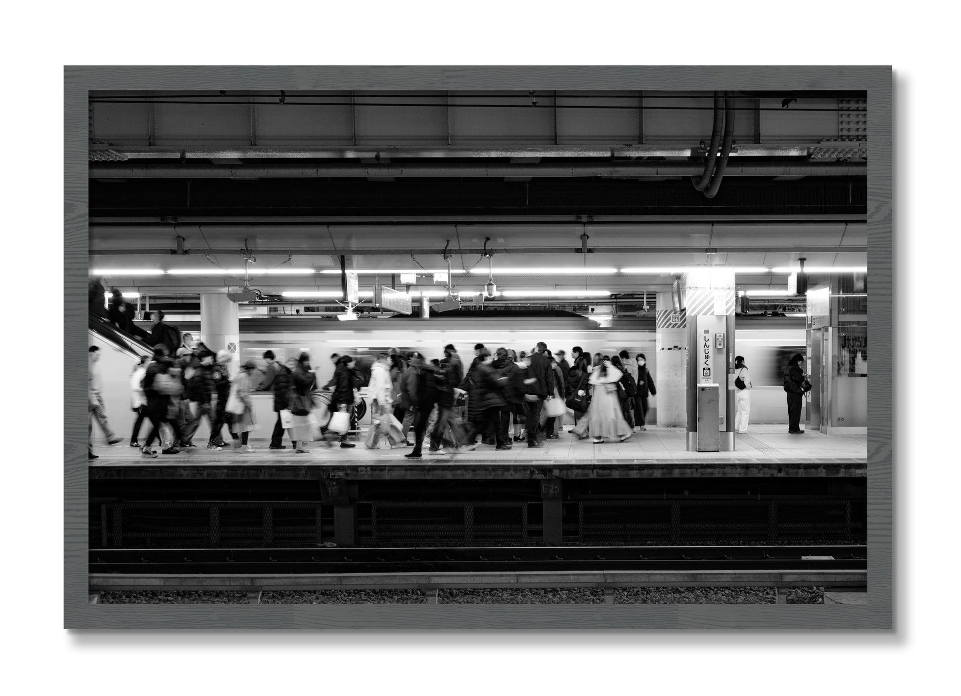 Framed photograph of Rush Hour In Tokyo by Dylan Ozanich, Grey frame, Full Bleed