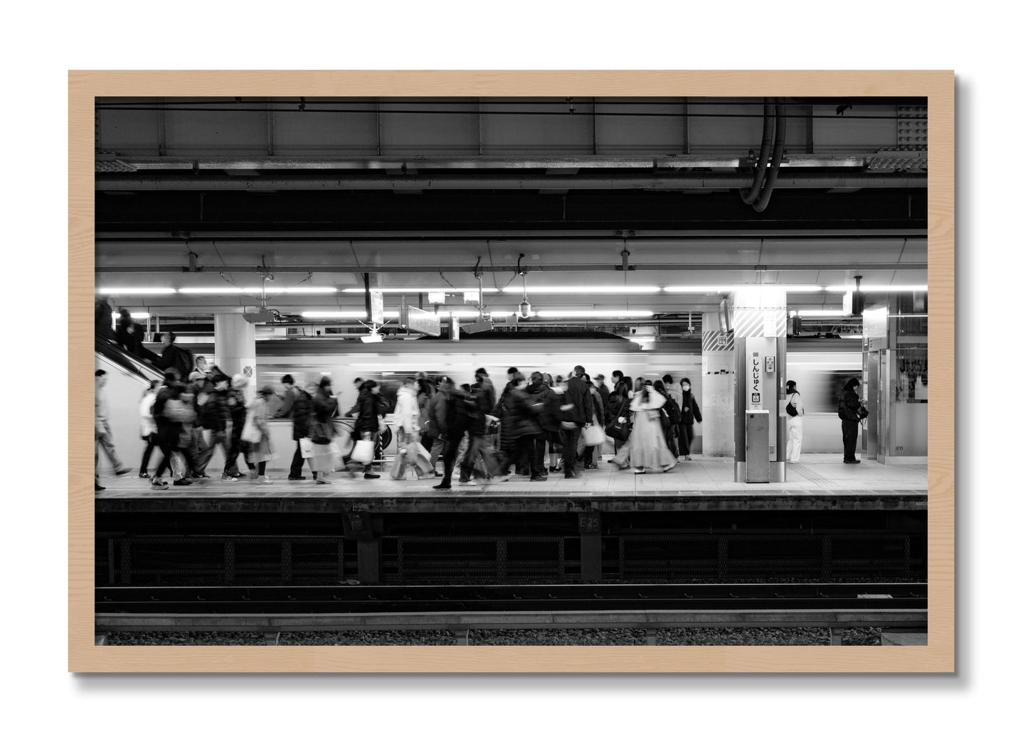 Framed photograph of Rush Hour In Tokyo by Dylan Ozanich, Oak frame, Full Bleed
