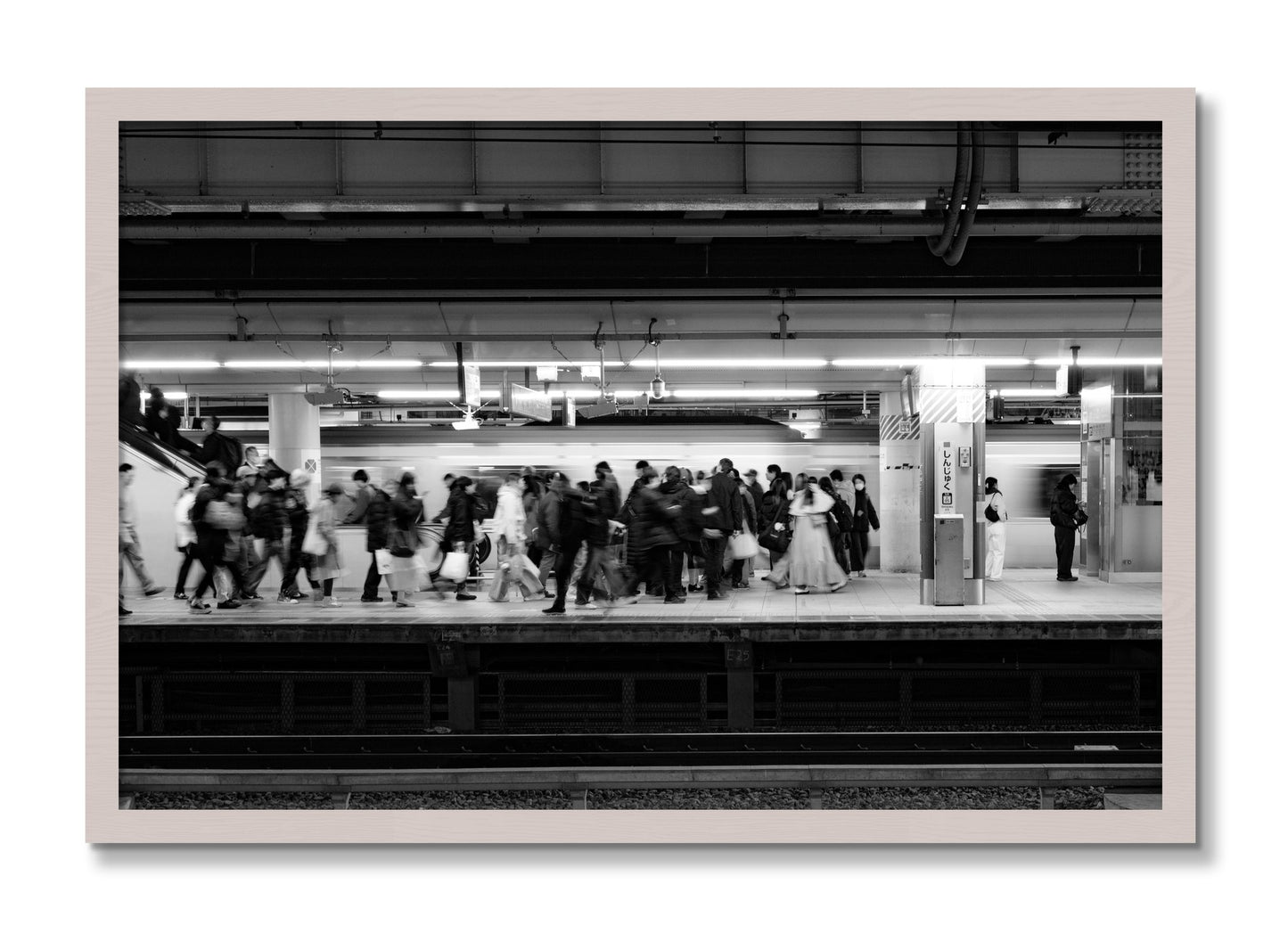 Framed photograph of Rush Hour In Tokyo by Dylan Ozanich, White Maple frame, Full Bleed