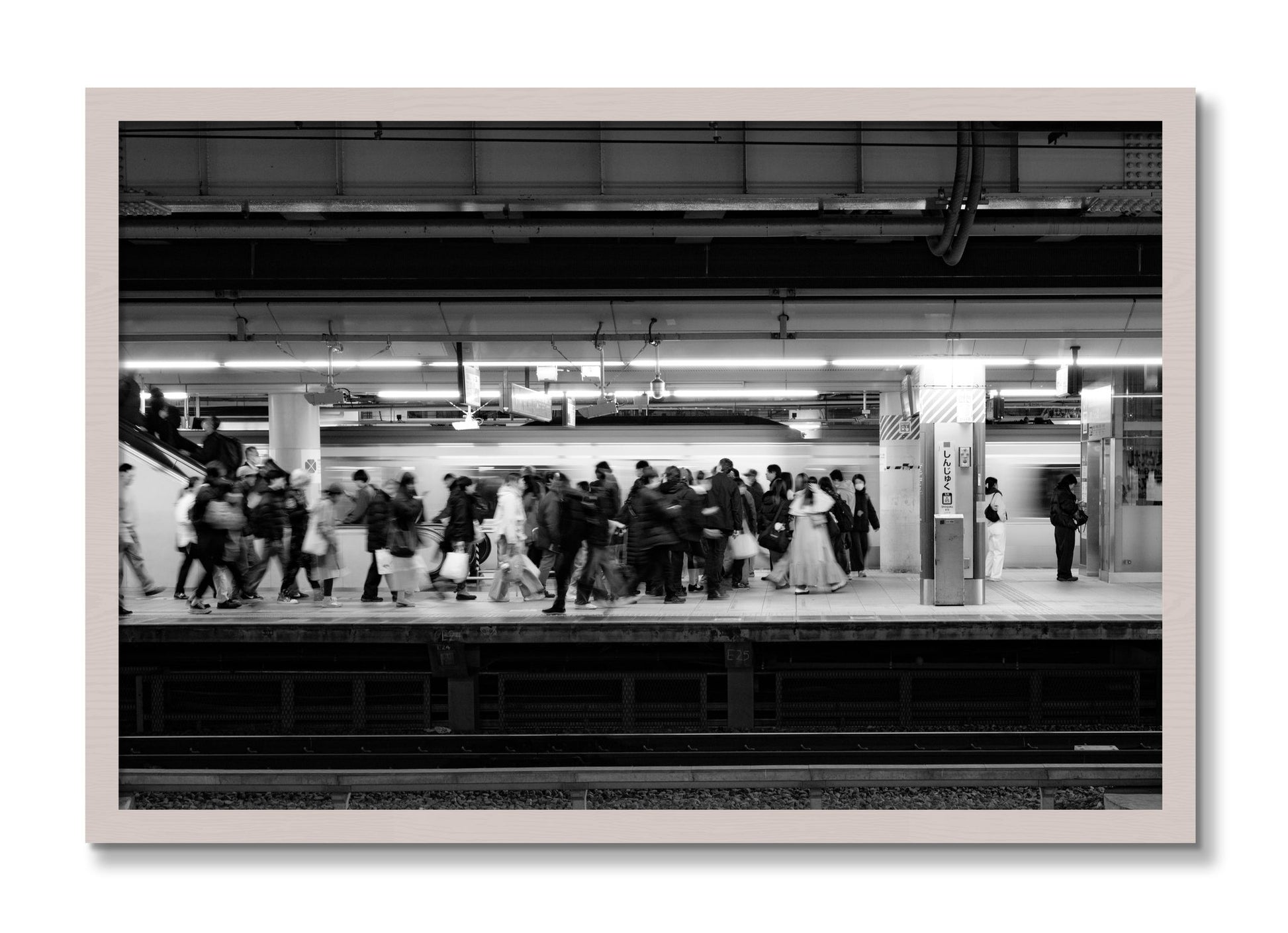 Framed photograph of Rush Hour In Tokyo by Dylan Ozanich, White Maple frame, Full Bleed