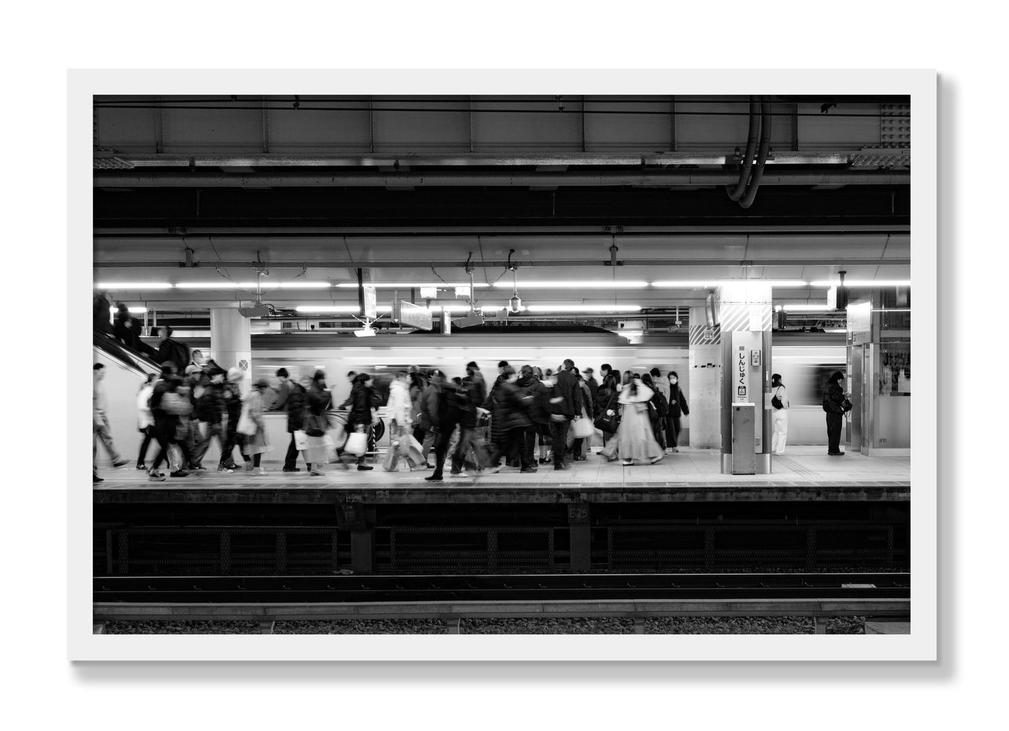 Framed photograph of Rush Hour In Tokyo by Dylan Ozanich, White frame, Full Bleed