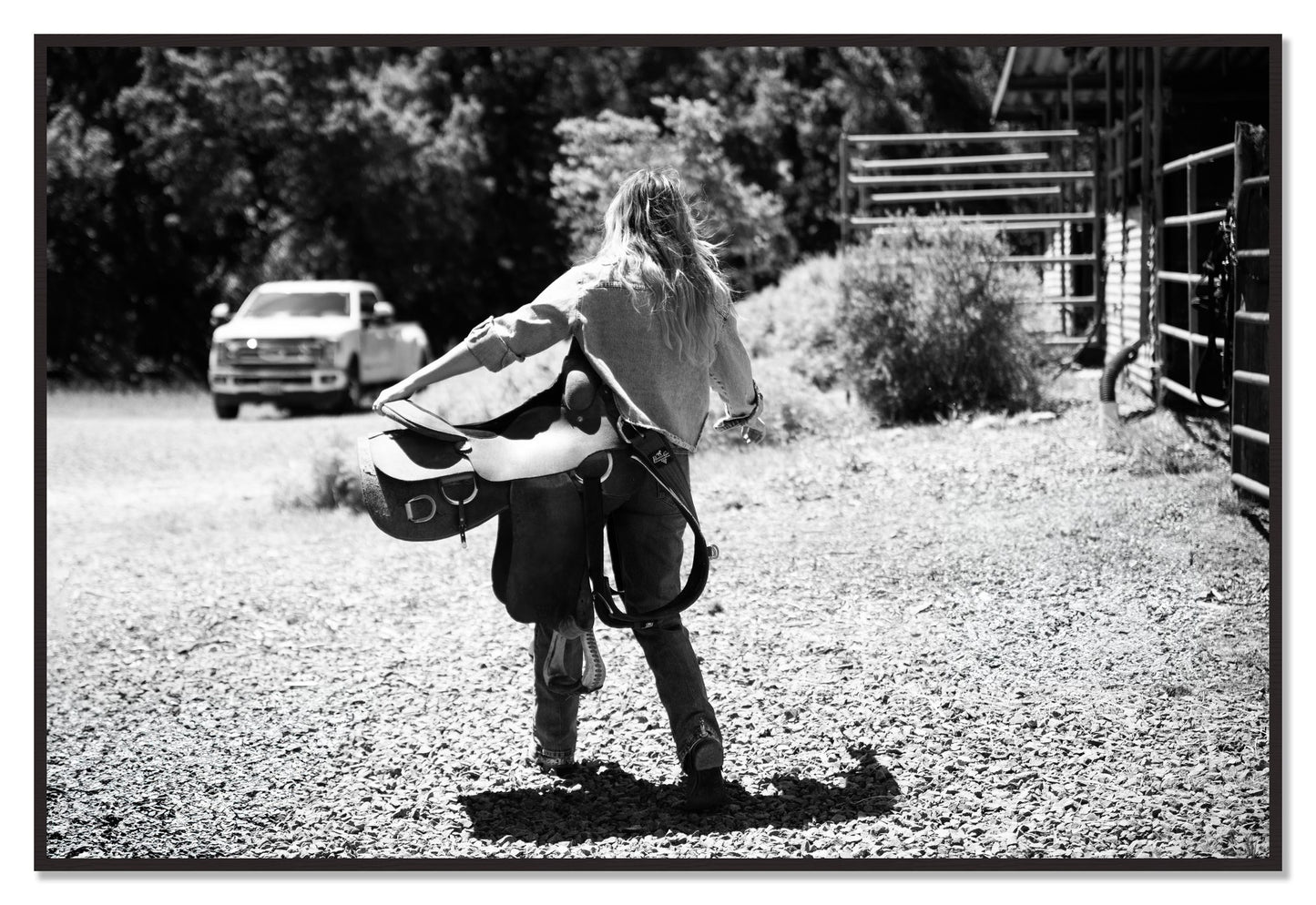 Saddle Up by Dylan Ozanich, 48×72 Full Bleed Print in a Black Walnut frame
