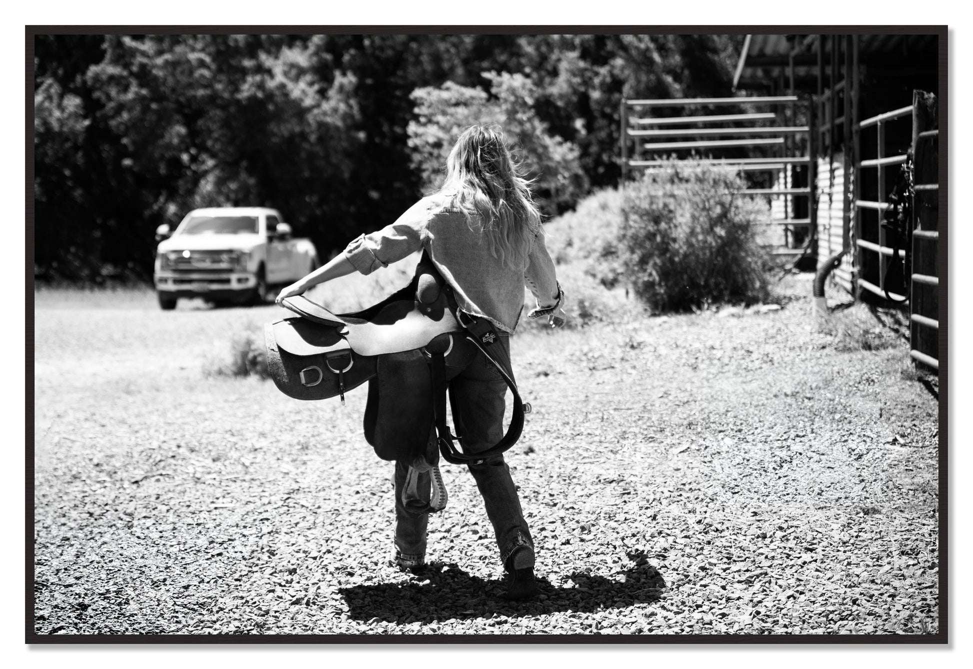 Saddle Up by Dylan Ozanich, 48×72 Full Bleed Print in a Black Walnut frame