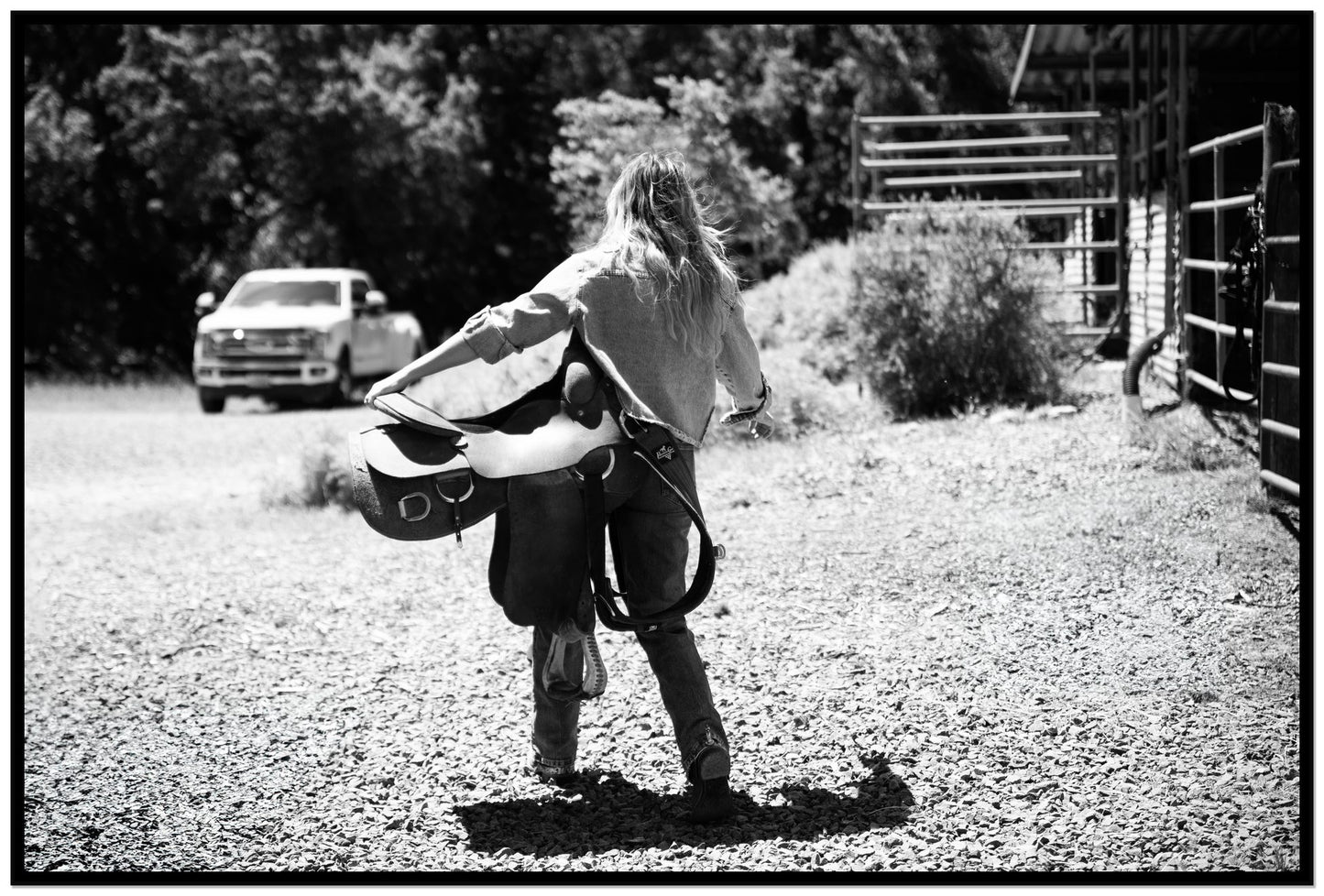 Saddle Up by Dylan Ozanich, 48×72 Full Bleed Print in a Black frame