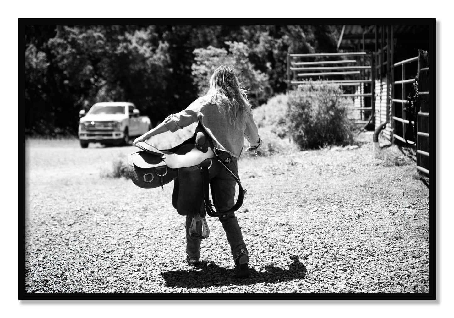 Framed photograph of Saddle Up by Dylan Ozanich, Black frame, Full Bleed