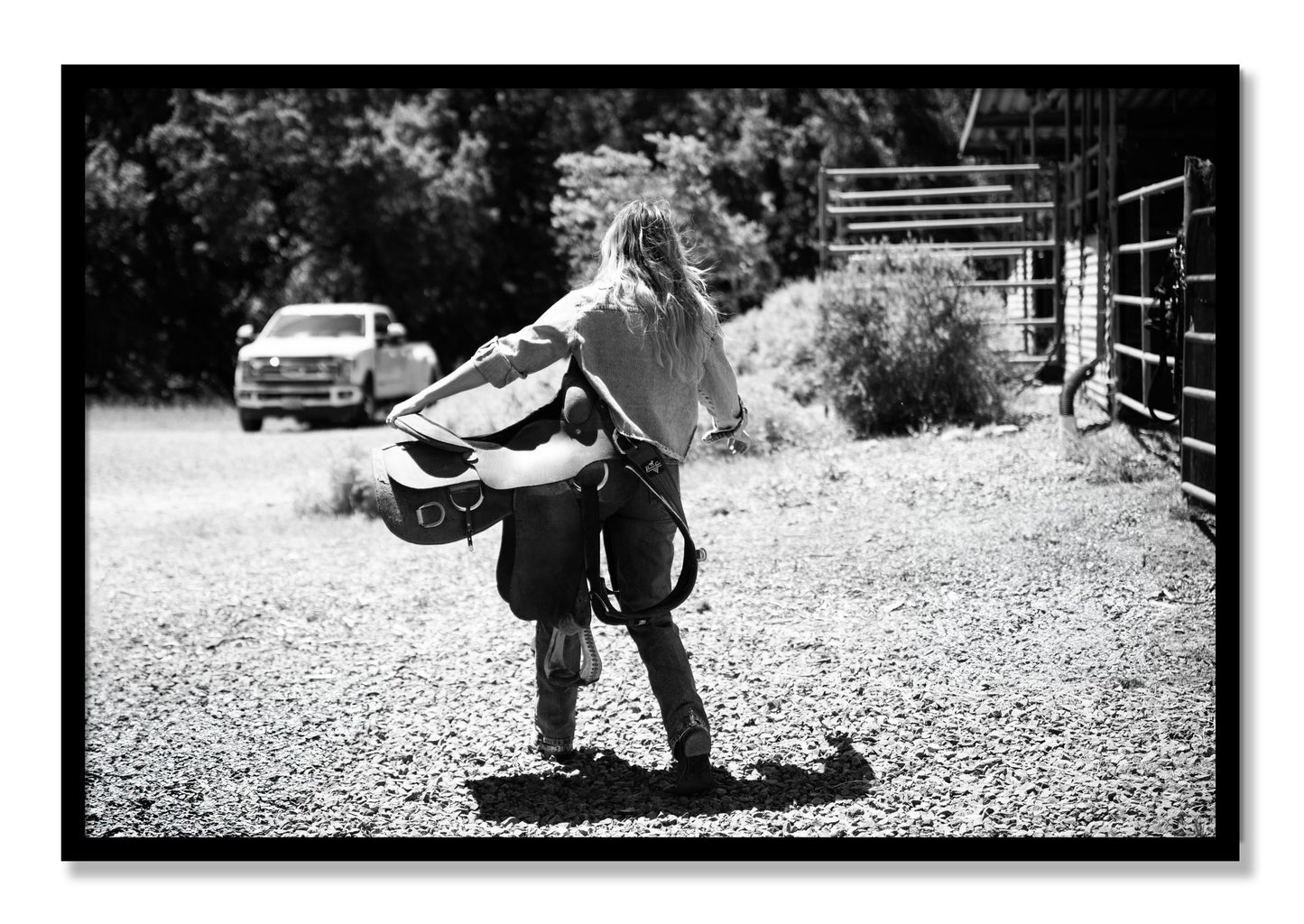 Framed photograph of Saddle Up by Dylan Ozanich, Black frame, Full Bleed