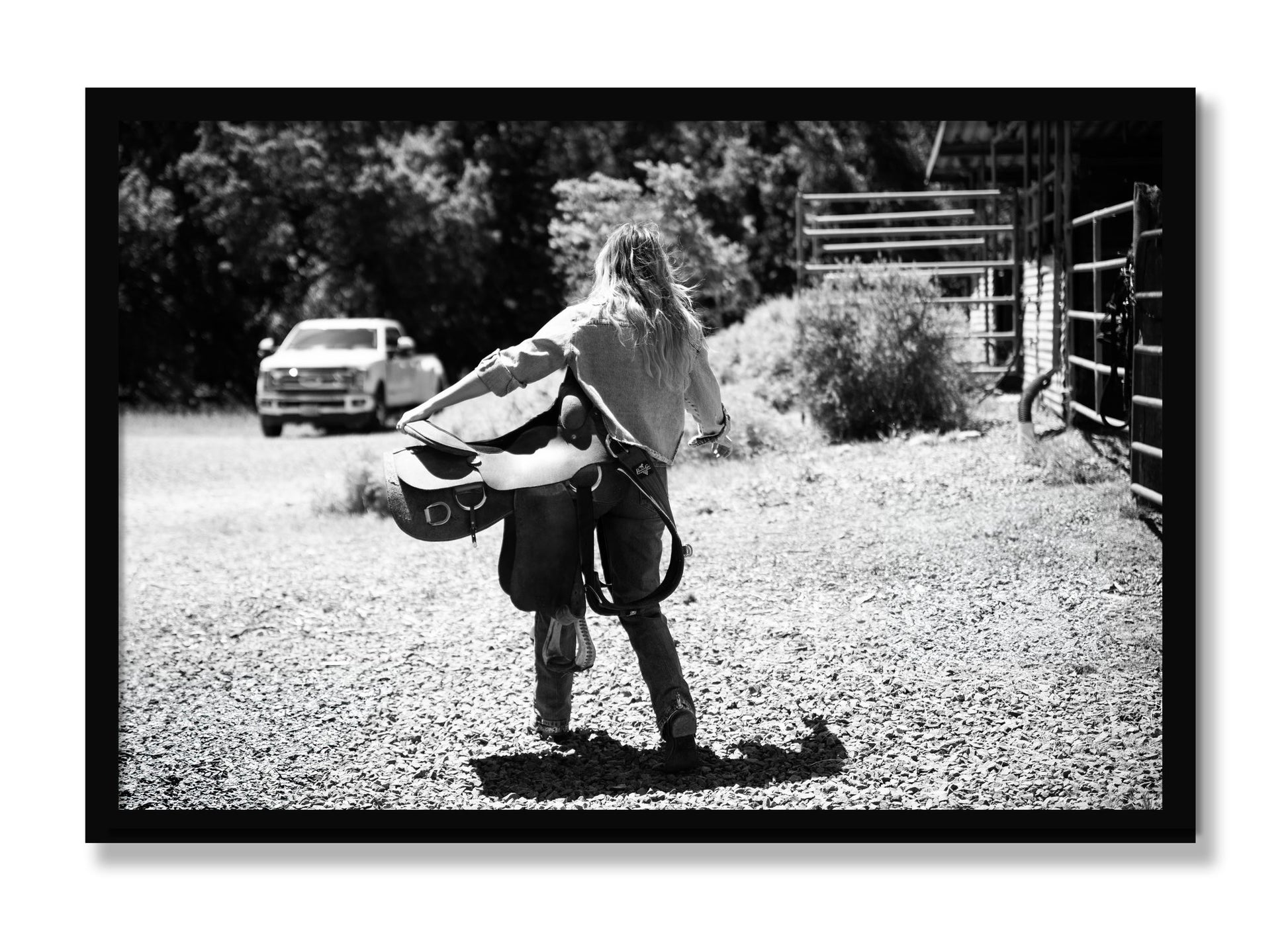 Framed photograph of Saddle Up by Dylan Ozanich, Black frame, Full Bleed