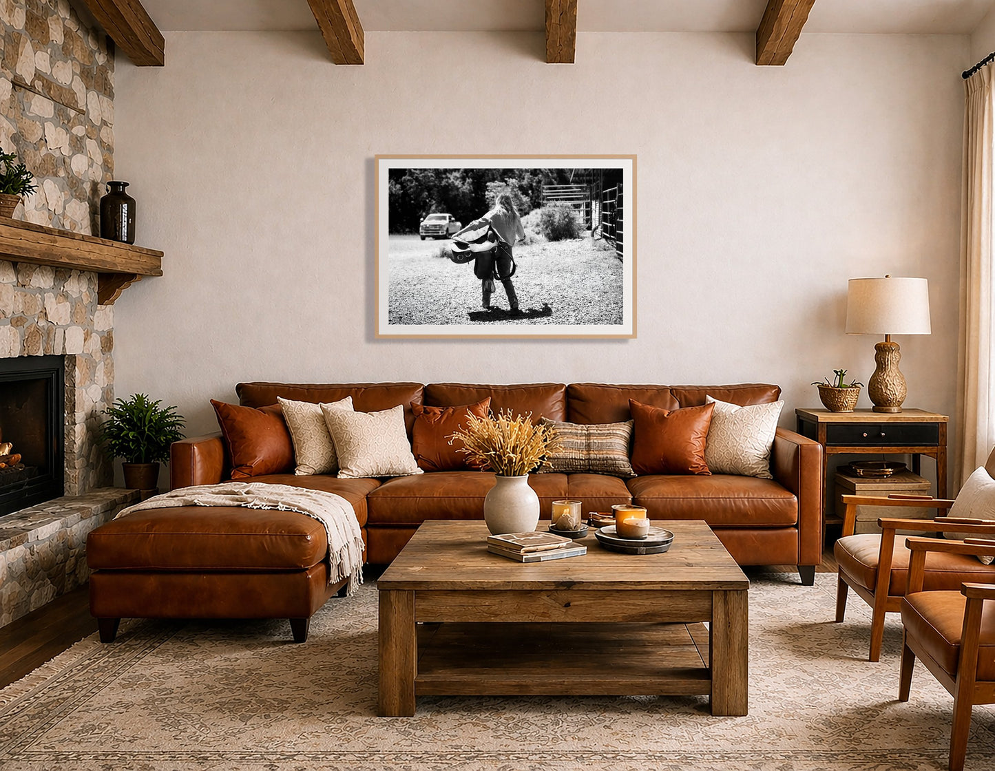 Framed photograph of Saddle Up by Dylan Ozanich displayed on a wall