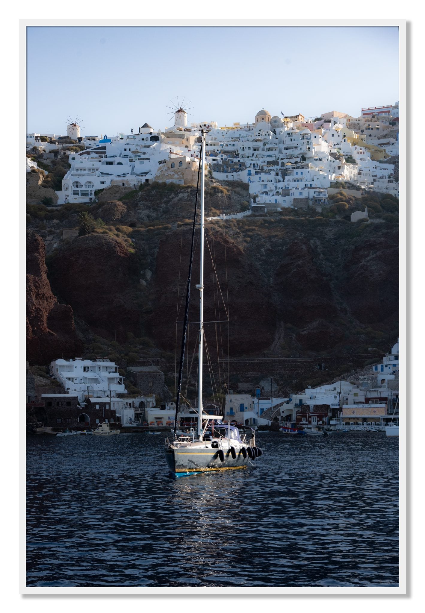 Framed photograph of Sailing In Greece by Dylan Ozanich, White frame, Full Bleed