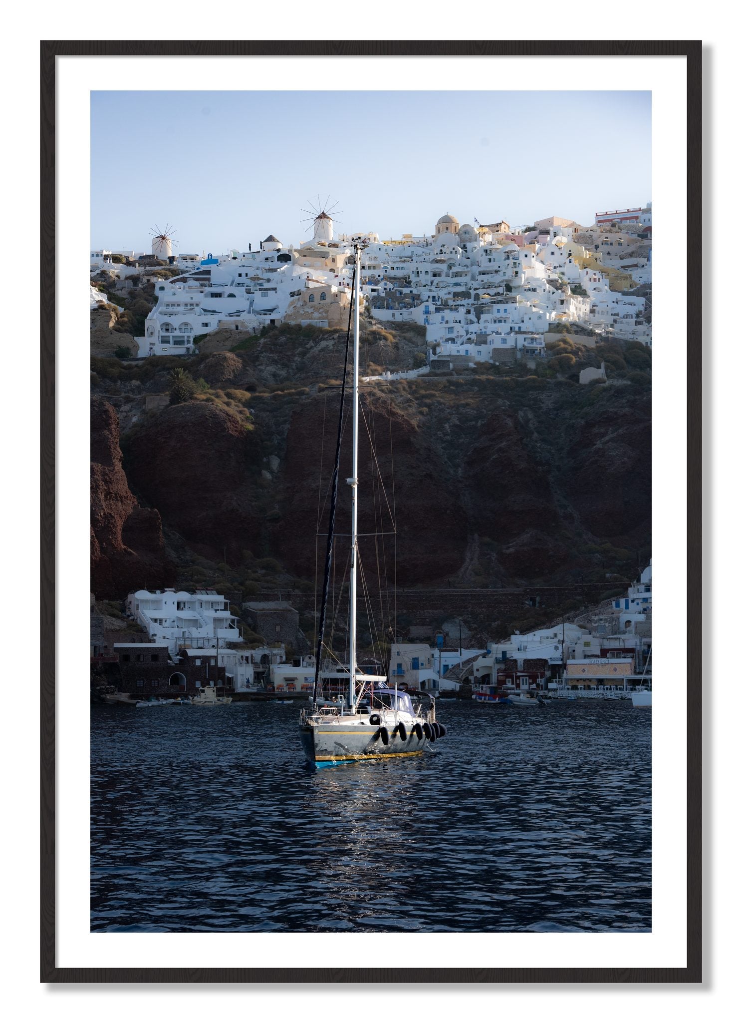 Framed photograph of Sailing In Greece by Dylan Ozanich, Black Walnut frame, Borders