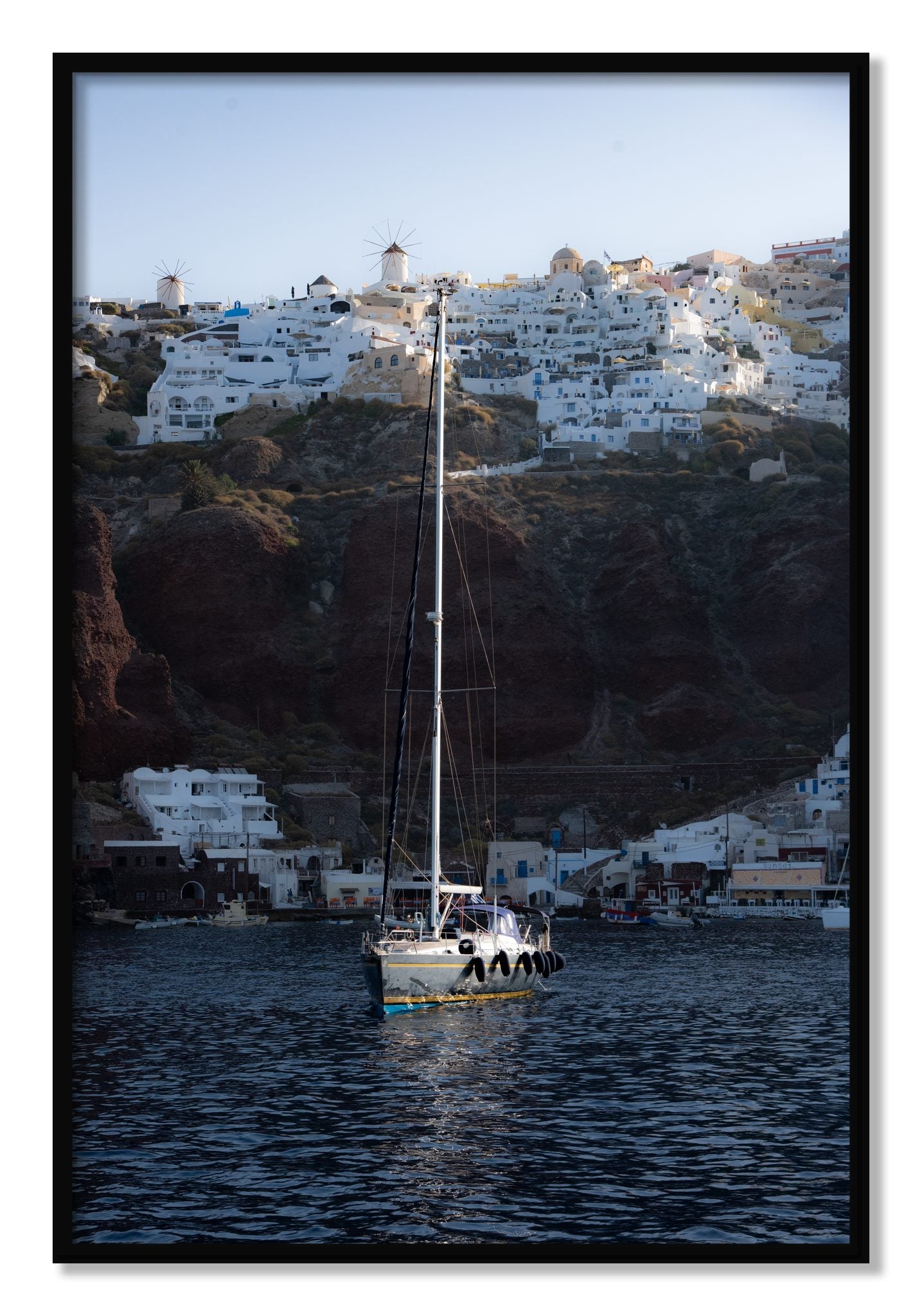 Framed photograph of Sailing In Greece by Dylan Ozanich, Black frame, Full Bleed