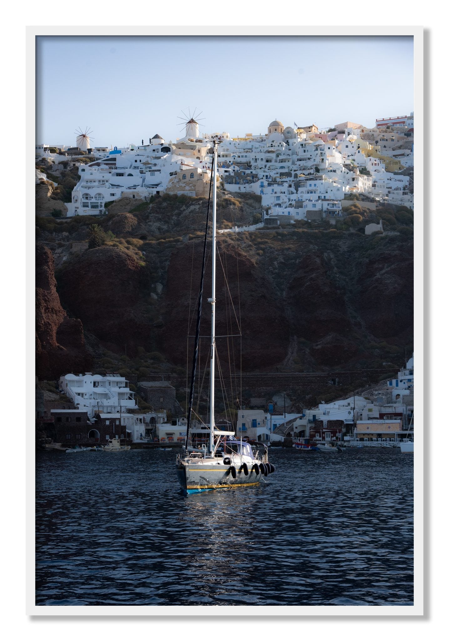 Framed photograph of Sailing In Greece by Dylan Ozanich, White frame, Full Bleed