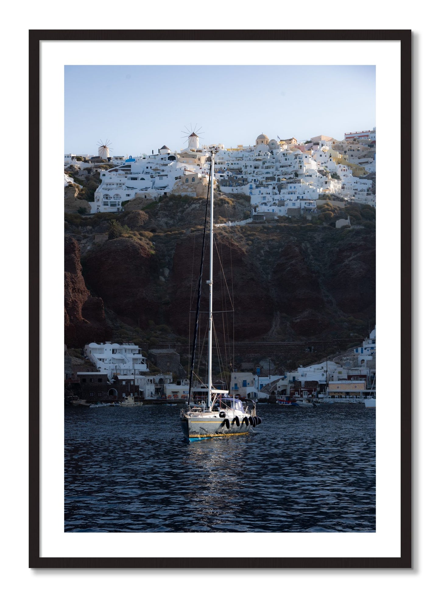 Framed photograph of Sailing In Greece by Dylan Ozanich, Black Walnut frame, Borders