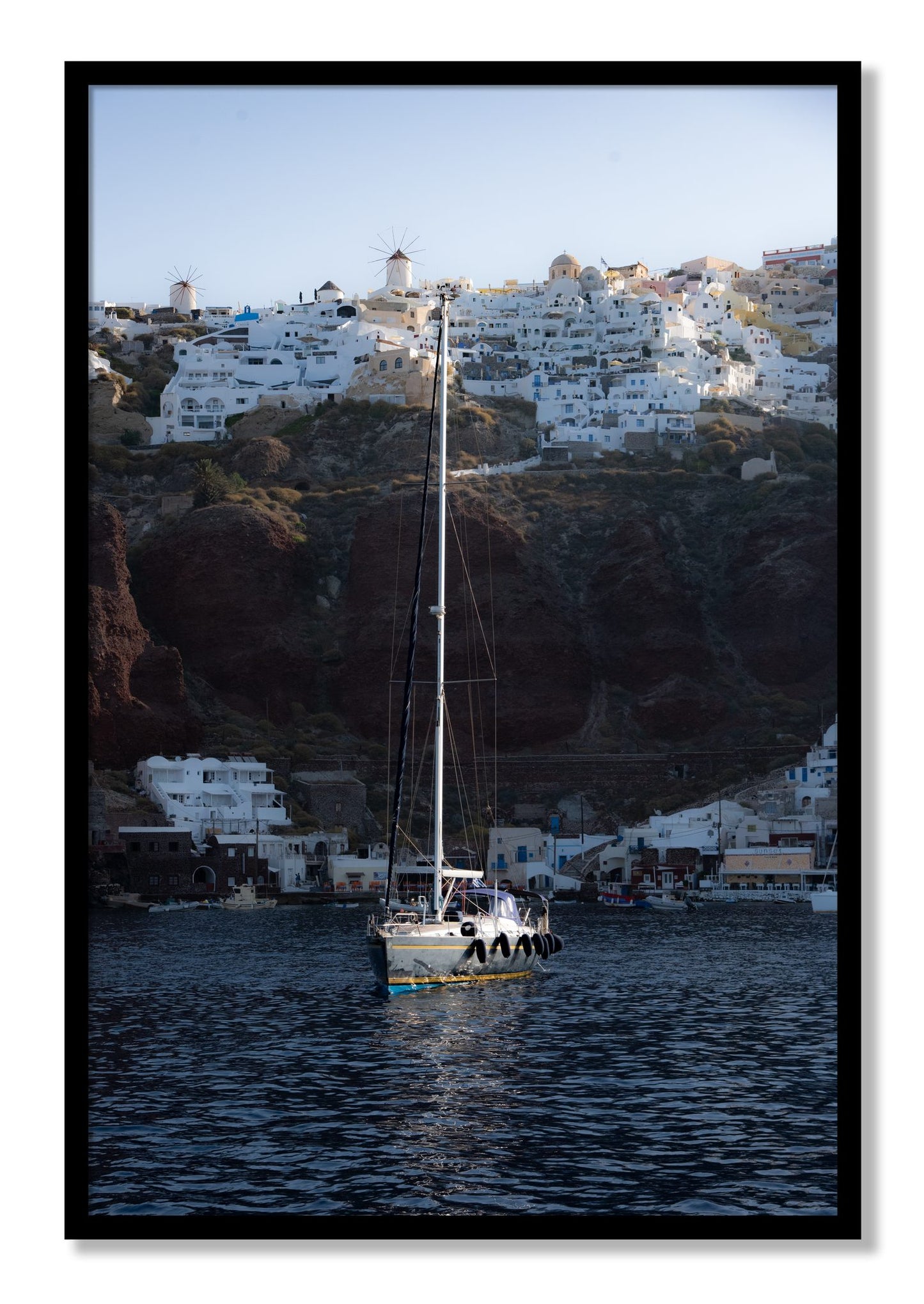 Framed photograph of Sailing In Greece by Dylan Ozanich, Black frame, Full Bleed
