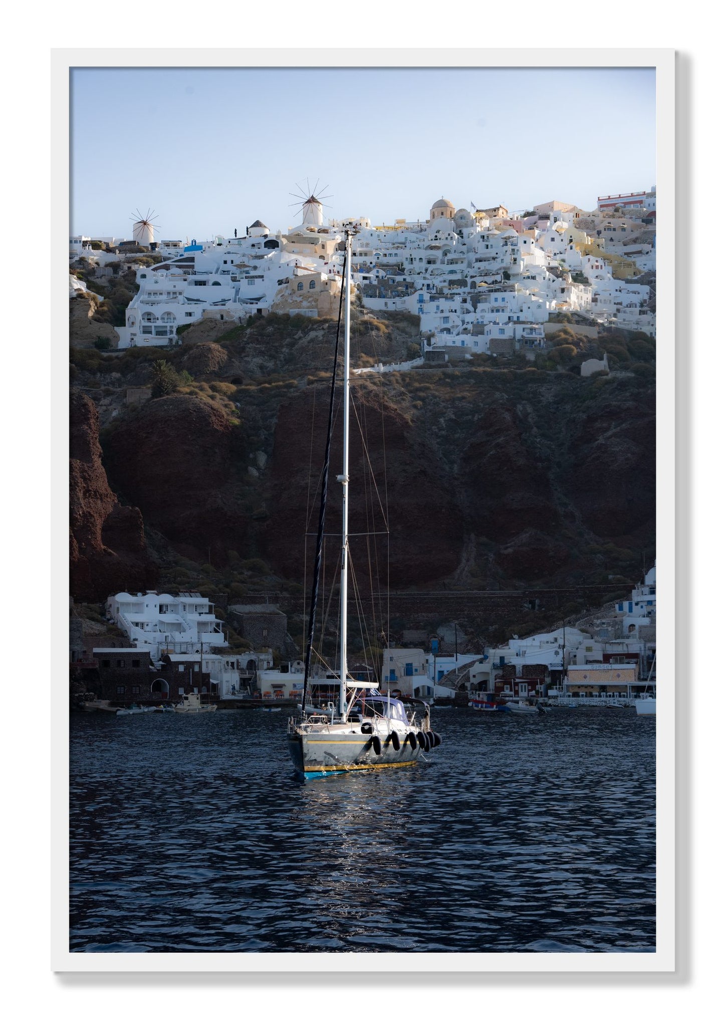 Framed photograph of Sailing In Greece by Dylan Ozanich, White frame, Full Bleed