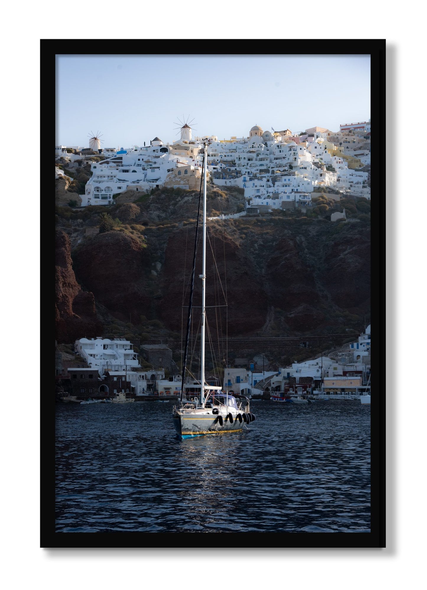 Framed photograph of Sailing In Greece by Dylan Ozanich, Black frame, Full Bleed