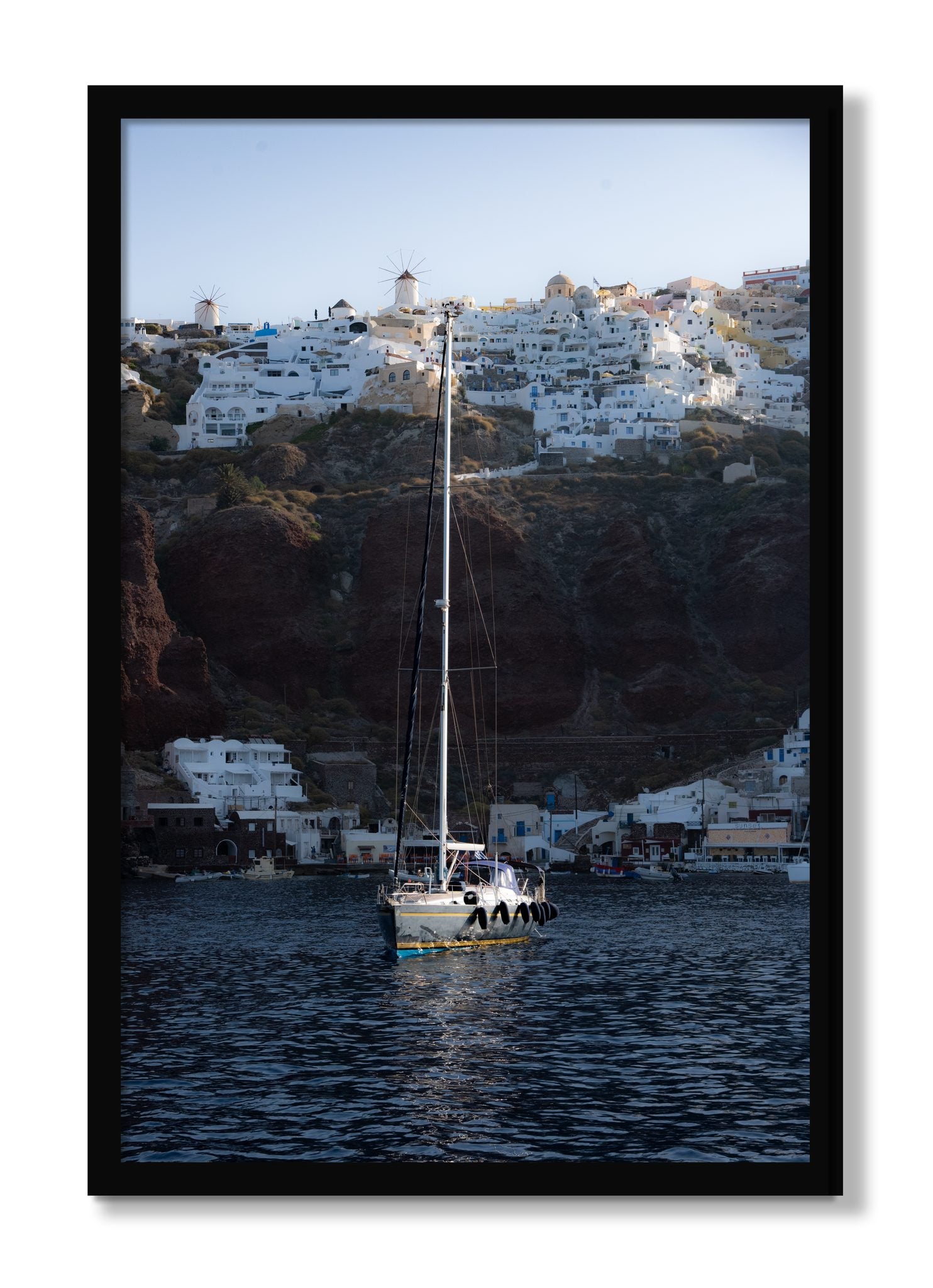 Framed photograph of Sailing In Greece by Dylan Ozanich, Black frame, Full Bleed