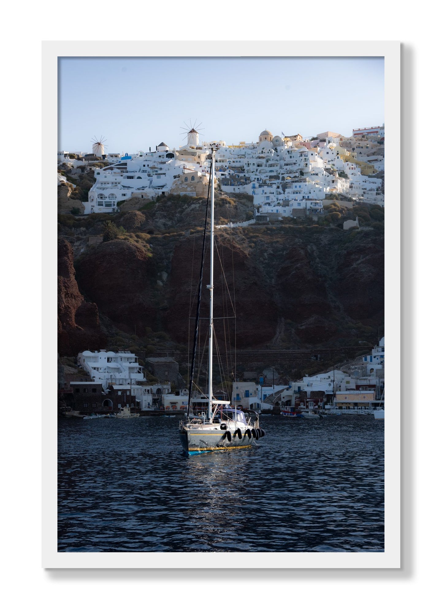 Framed photograph of Sailing In Greece by Dylan Ozanich, White frame, Full Bleed