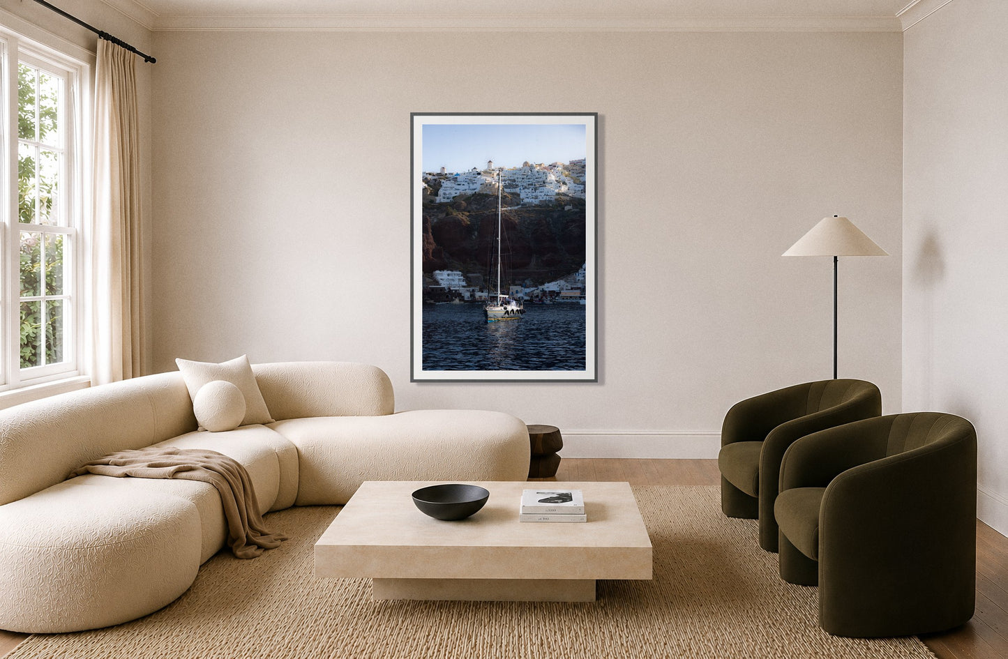 Framed photograph of Sailing In Greece by Dylan Ozanich displayed on a wall