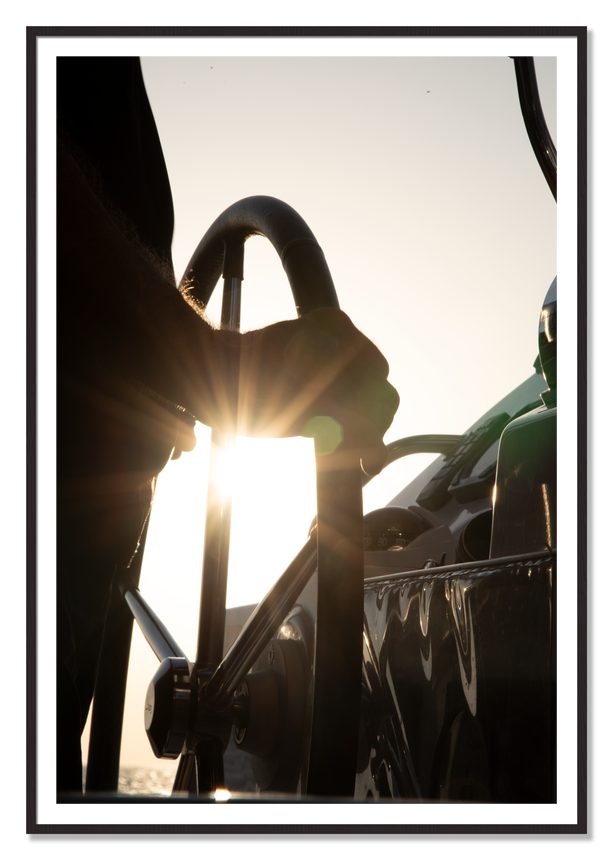 Sailing by Dylan Ozanich, 48×72 print with a White Border in a Black Walnut frame