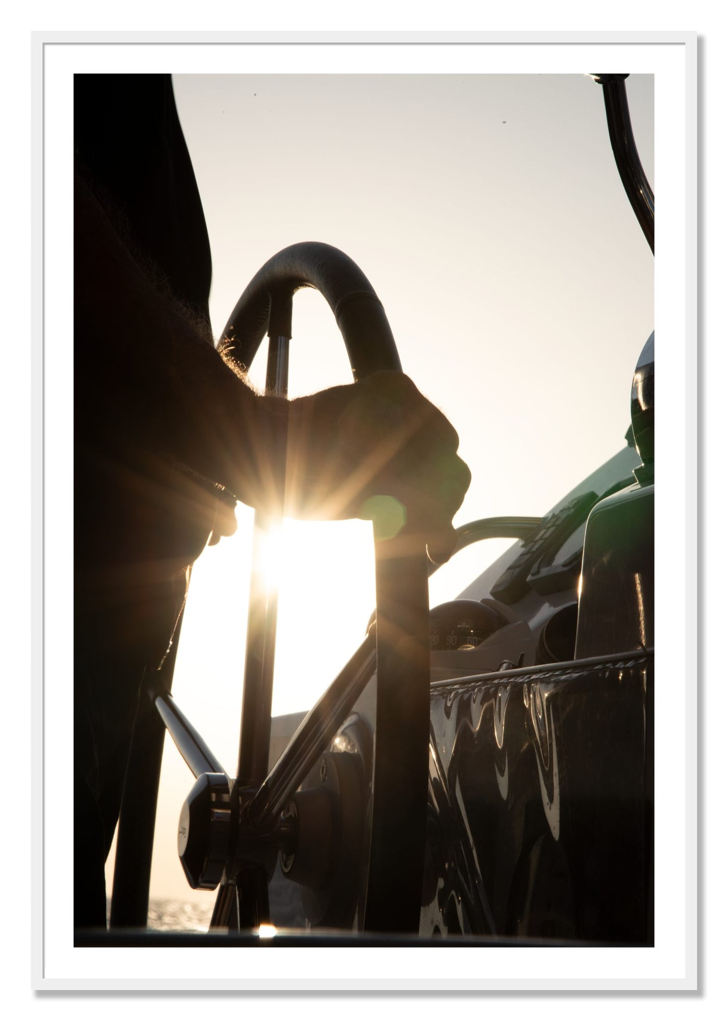 Framed photograph of Sailing by Dylan Ozanich, White frame, Borders