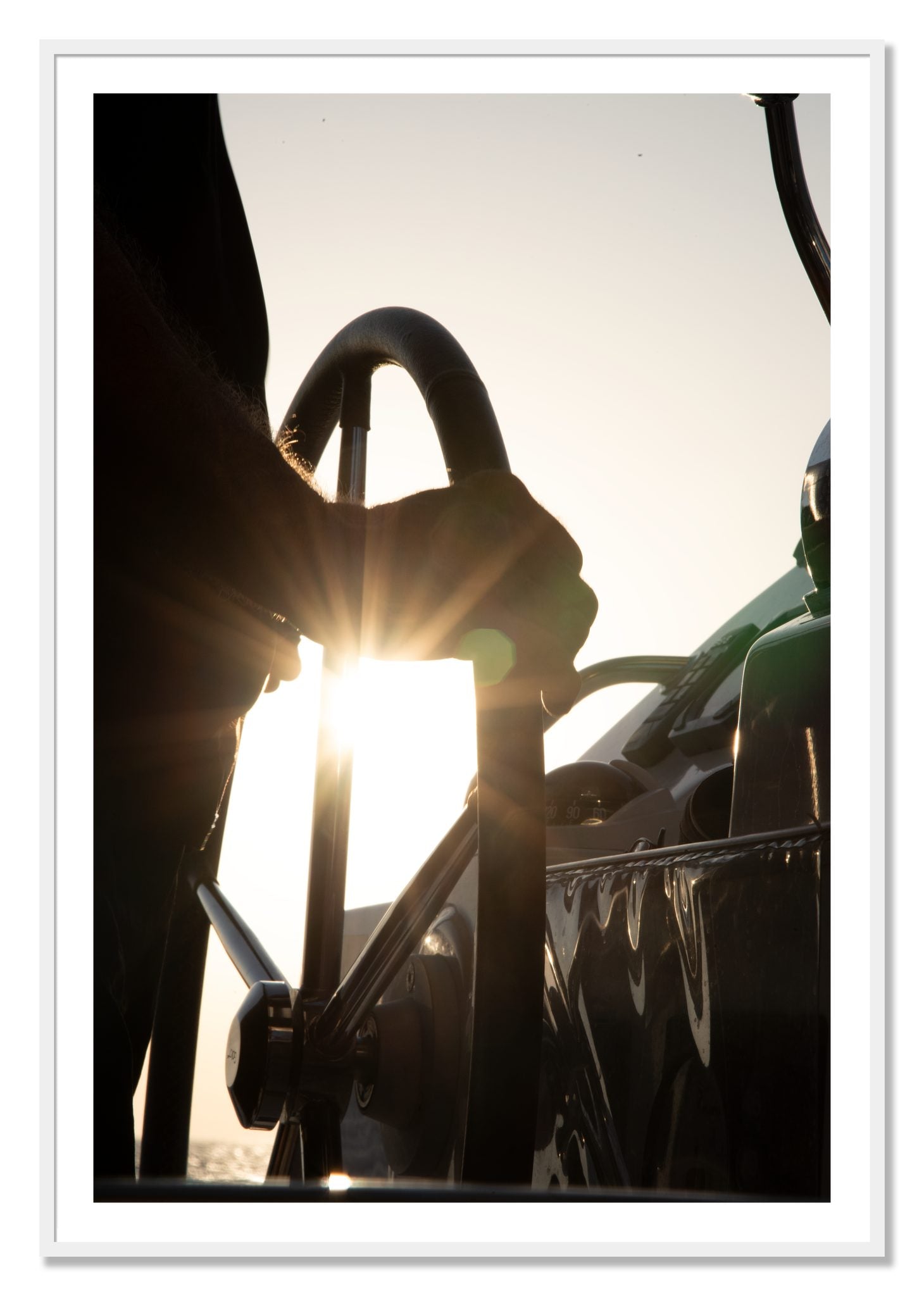 Framed photograph of Sailing by Dylan Ozanich, White frame, Borders
