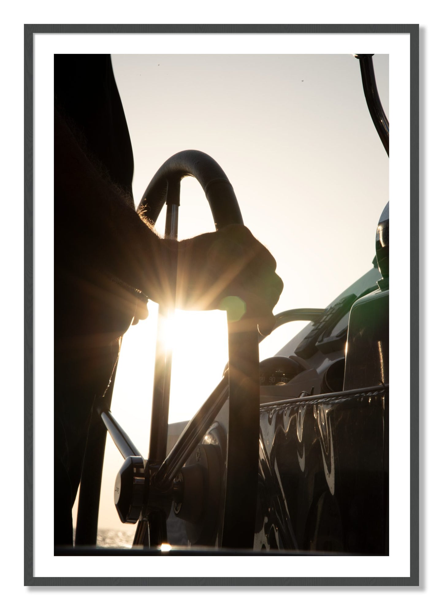 Framed photograph of Sailing by Dylan Ozanich, Grey frame, Borders
