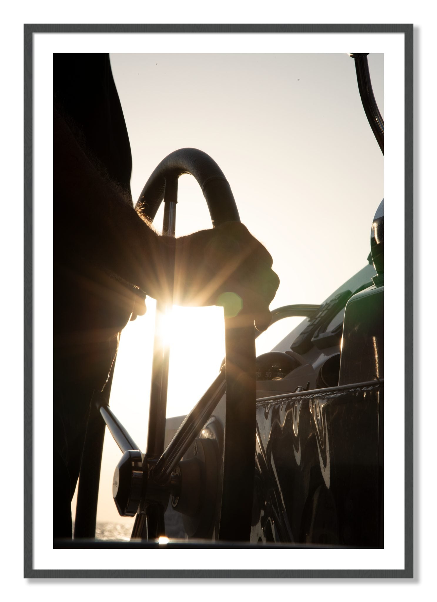 Framed photograph of Sailing by Dylan Ozanich, Grey frame, Borders