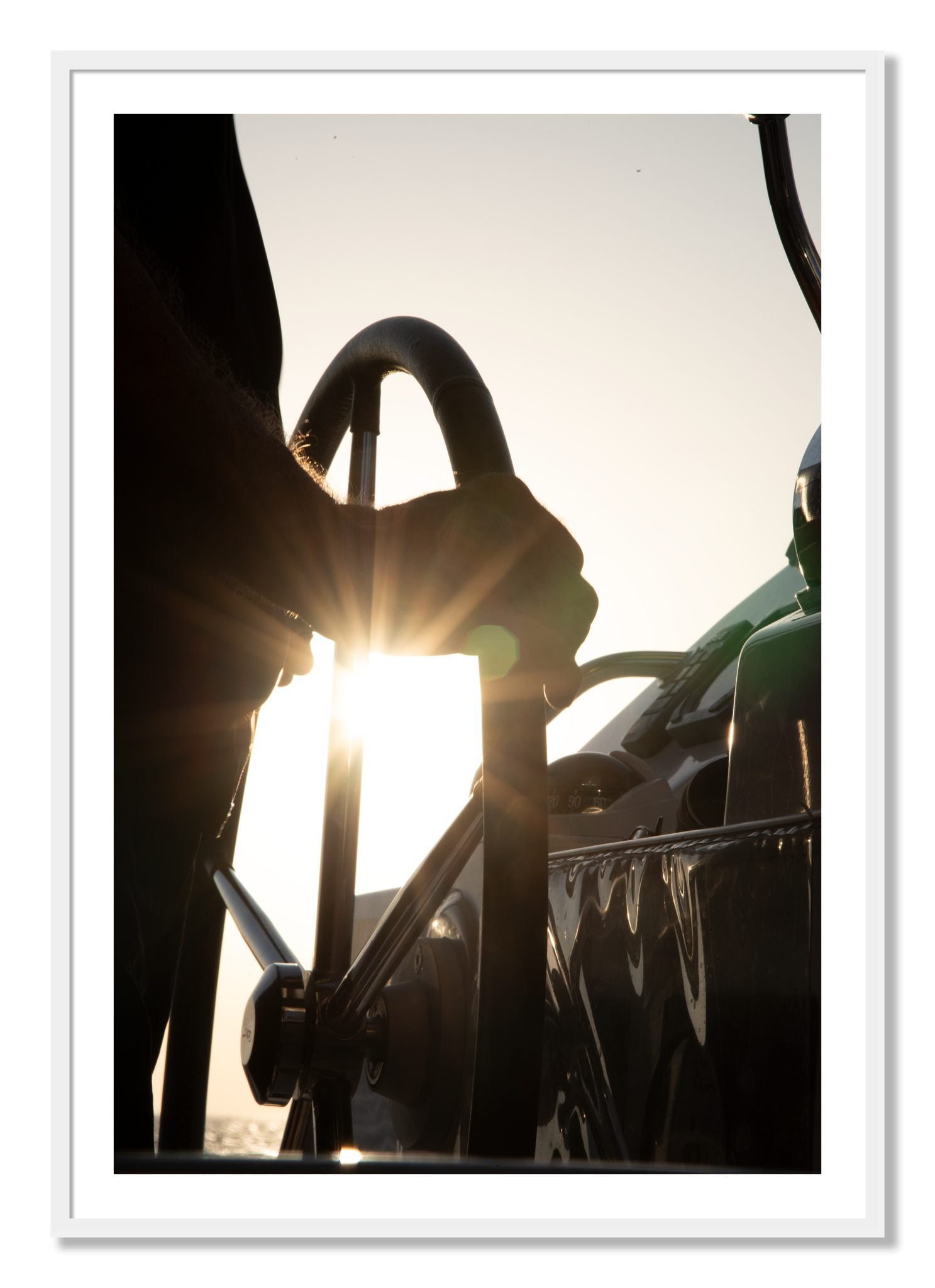 Framed photograph of Sailing by Dylan Ozanich, White frame, Borders