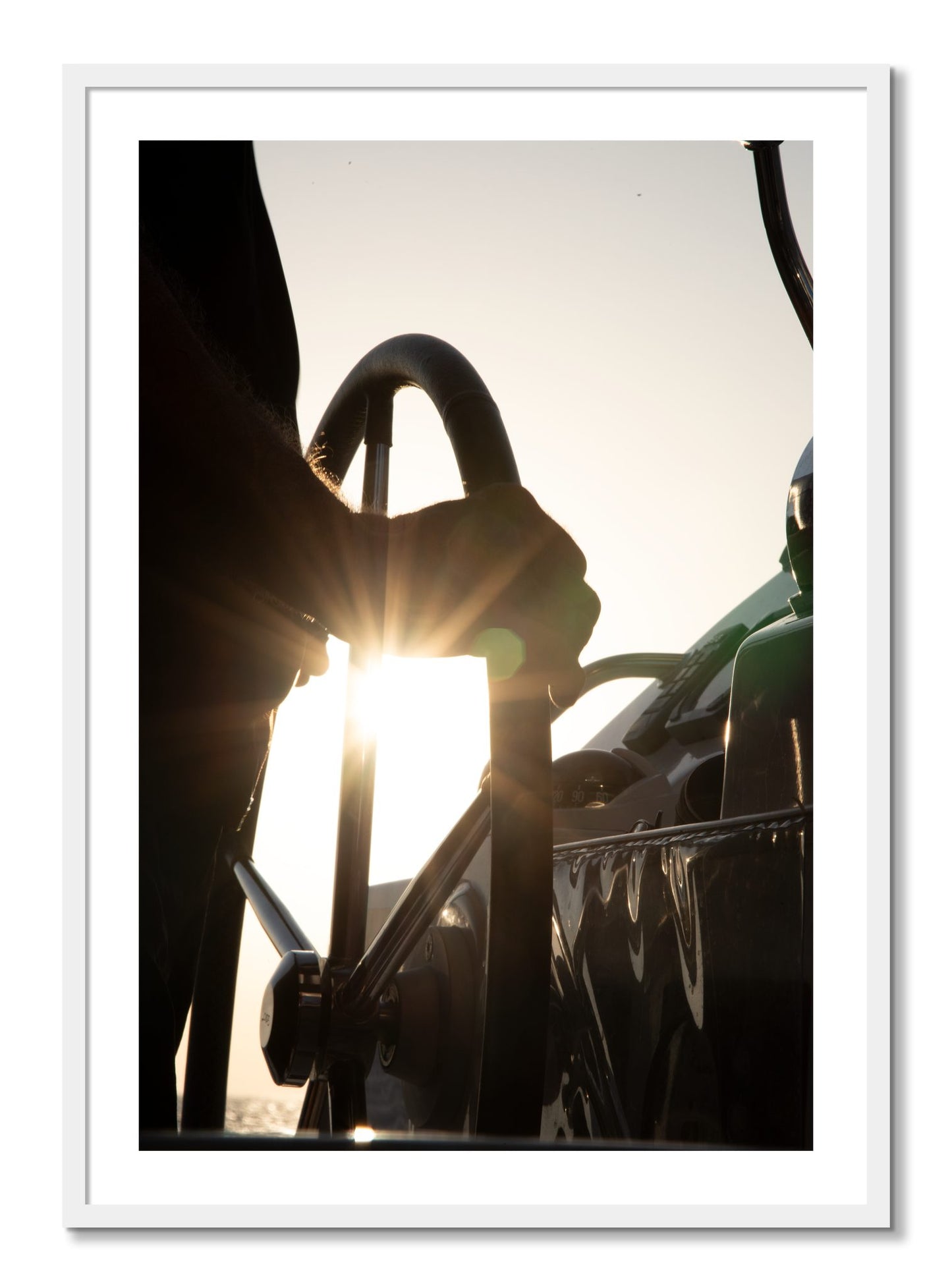 Framed photograph of Sailing by Dylan Ozanich, White frame, Borders