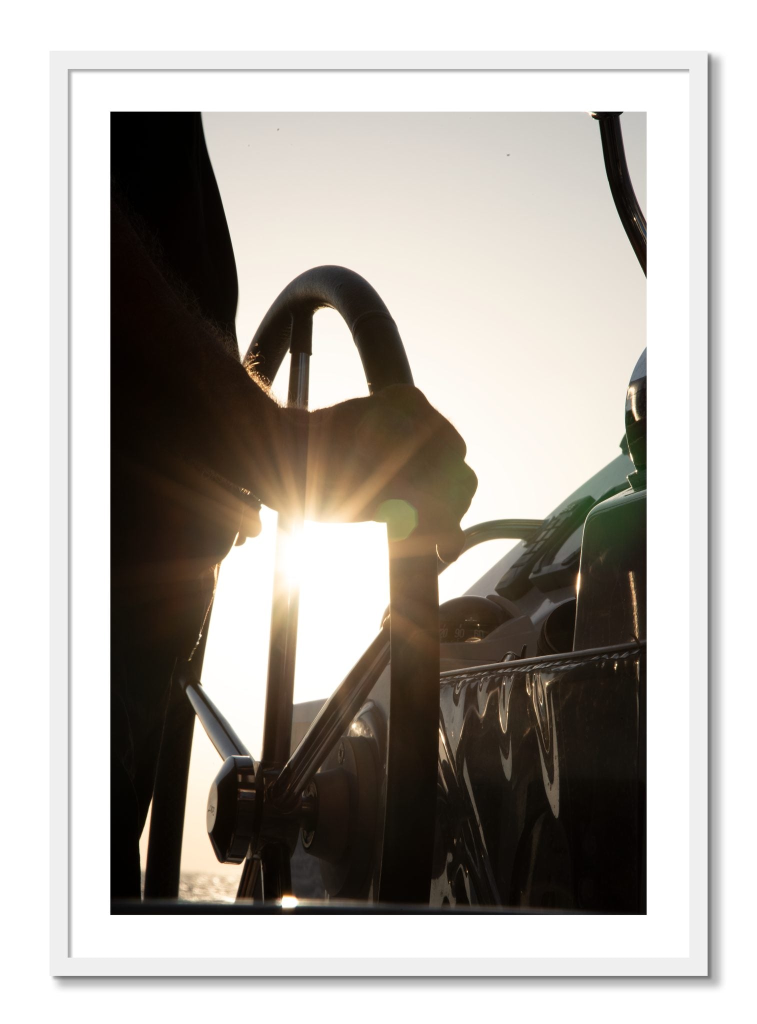 Framed photograph of Sailing by Dylan Ozanich, White frame, Borders