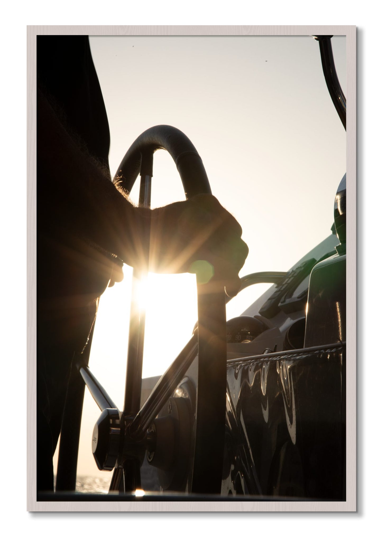 Framed photograph of Sailing by Dylan Ozanich, White Maple frame, Full Bleed