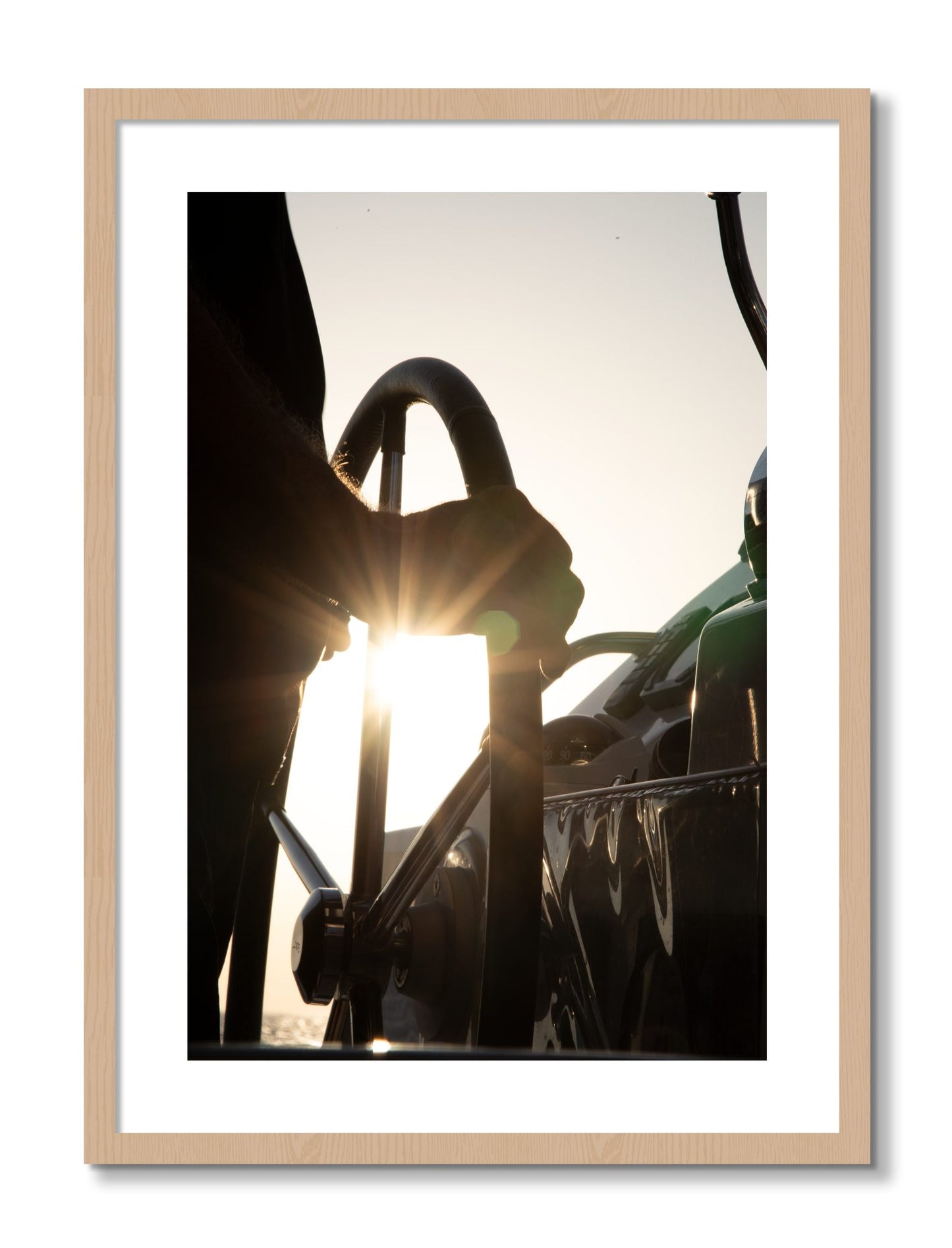 Framed photograph of Sailing by Dylan Ozanich, Oak frame, Borders