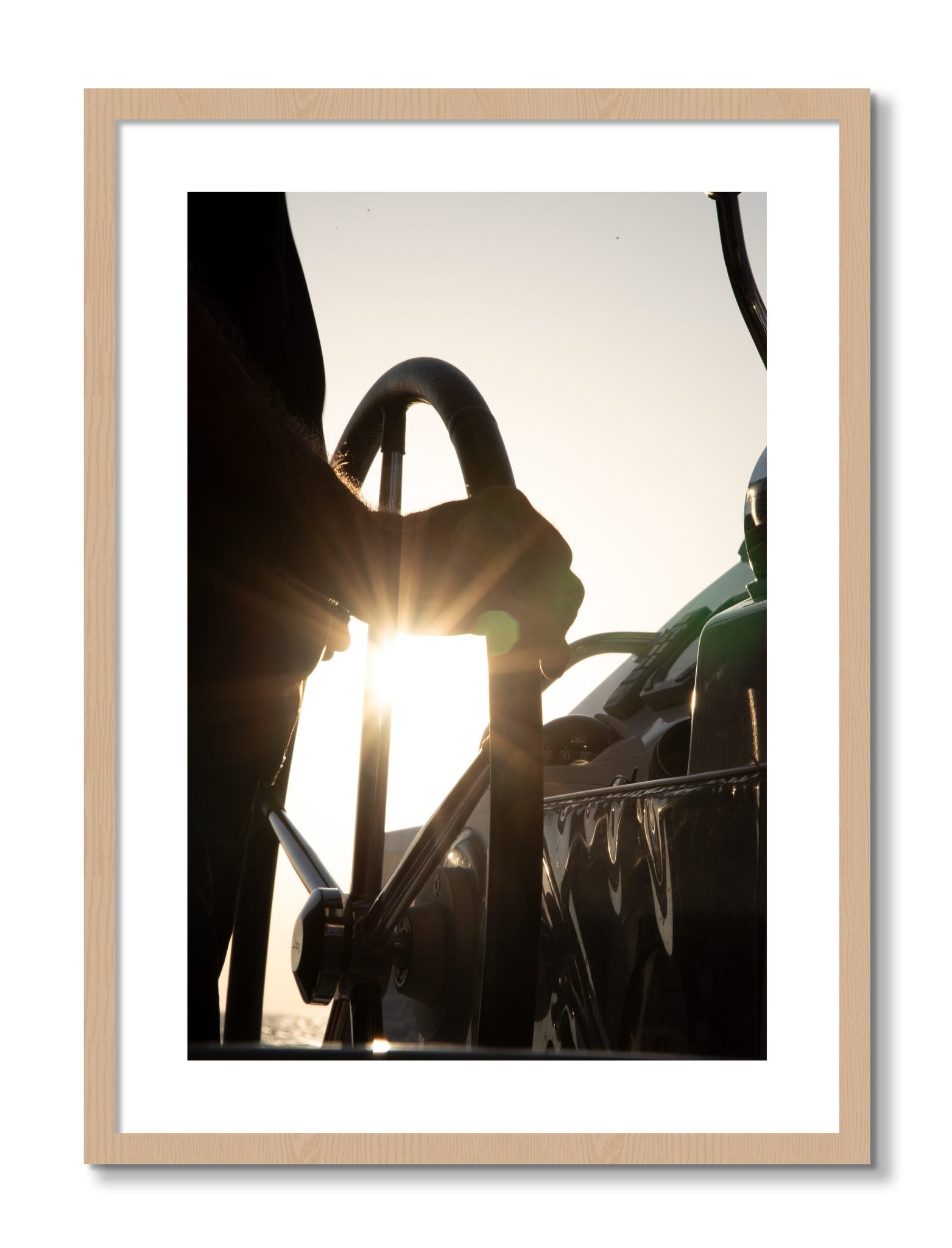 Framed photograph of Sailing by Dylan Ozanich, Oak frame, Borders