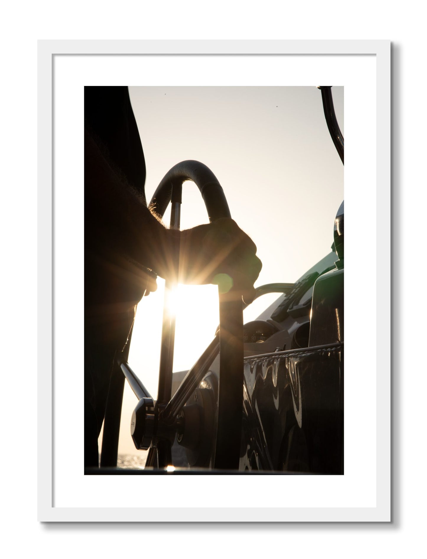 Framed photograph of Sailing by Dylan Ozanich, White frame, Borders