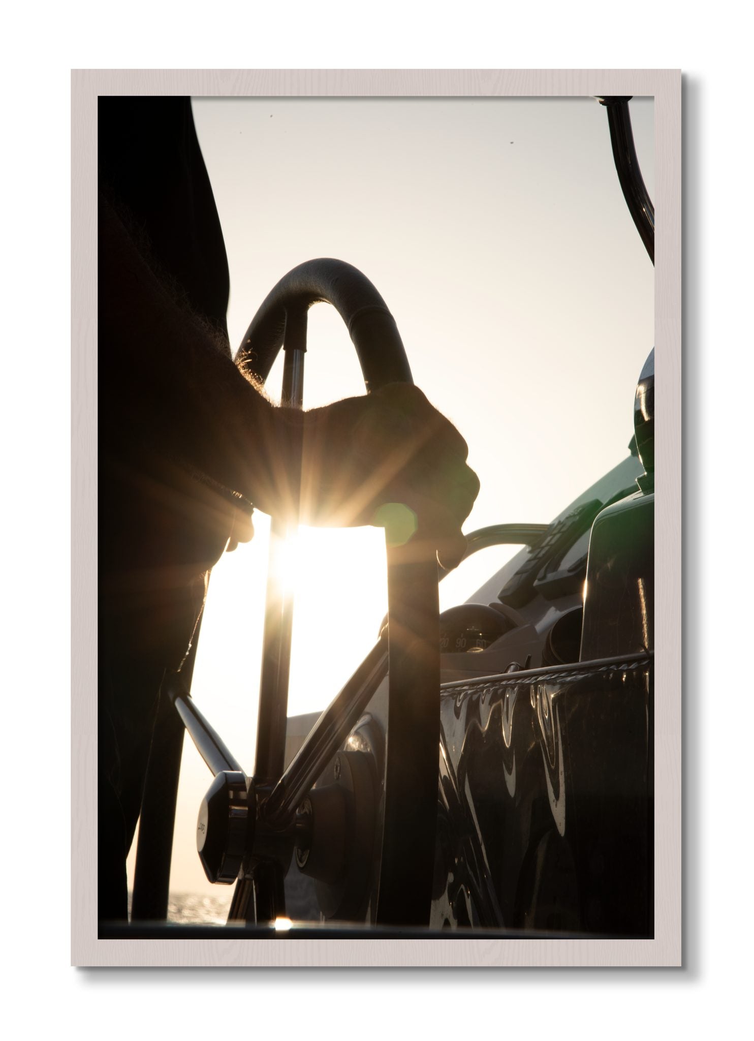 Framed photograph of Sailing by Dylan Ozanich, White Maple frame, Full Bleed
